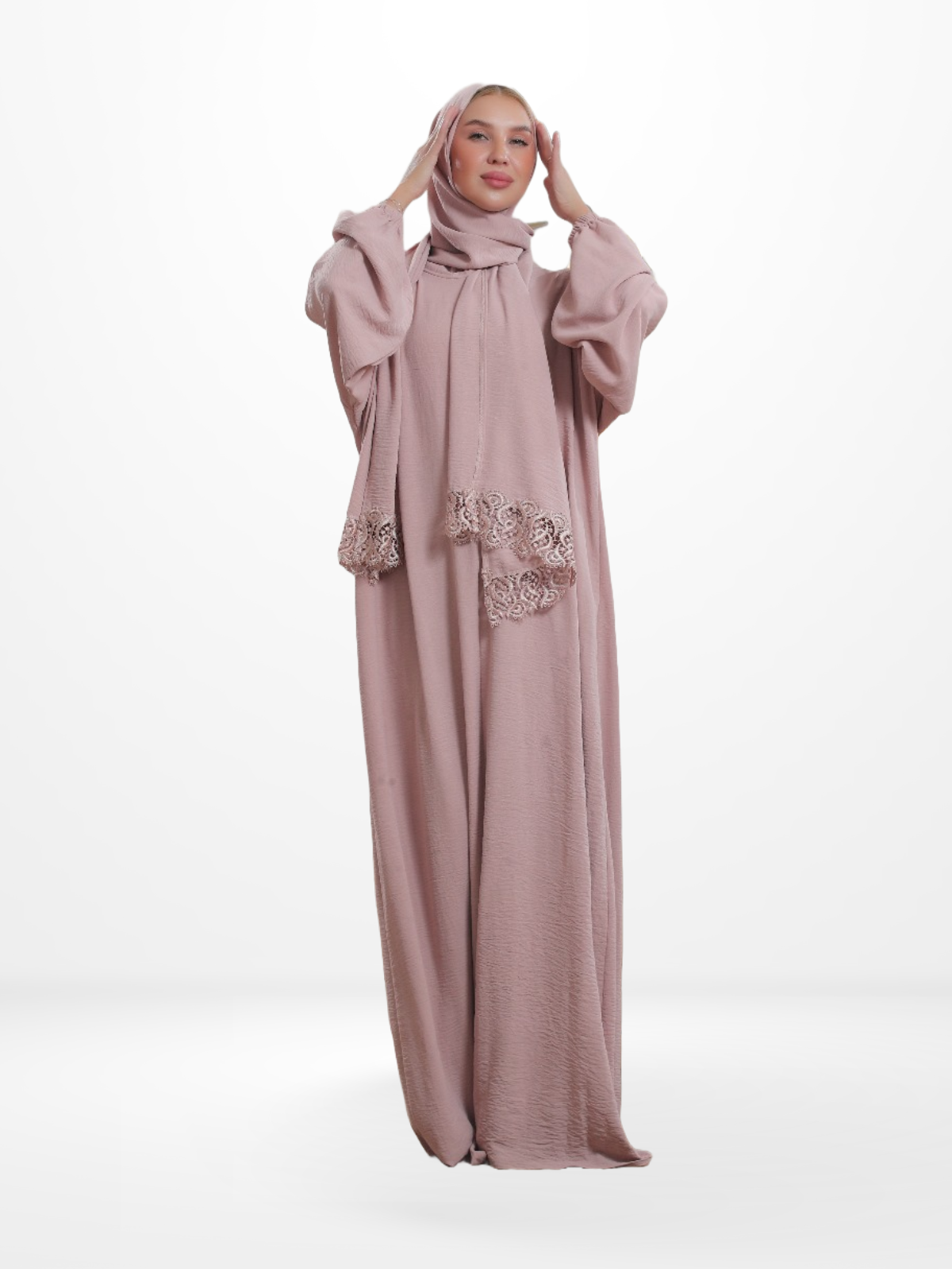 One-Piece Prayer Set Dress & Abaya with attached Hijab - Plain