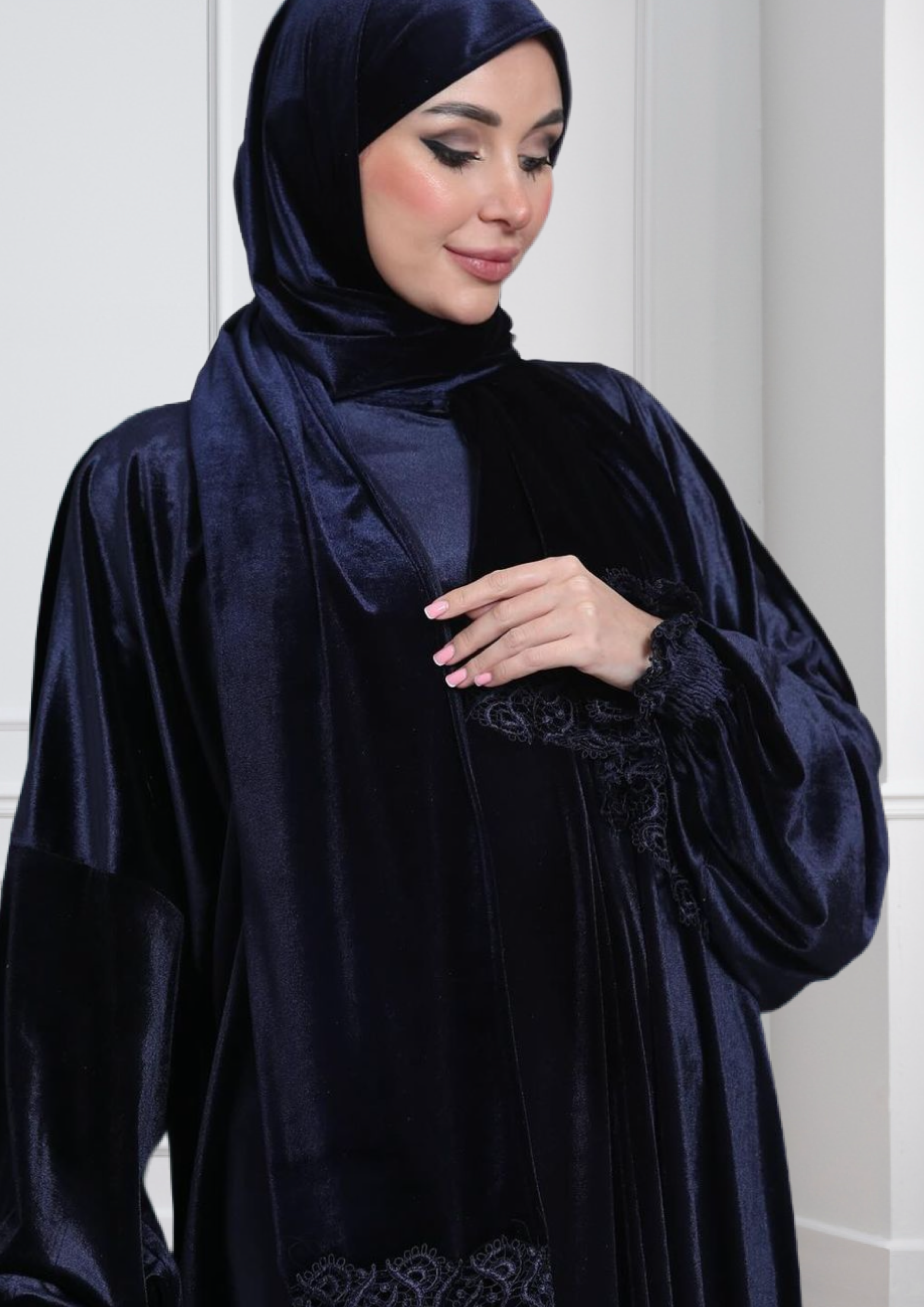One-Piece Prayer Dress & Abaya with attached Hijab - Velvet