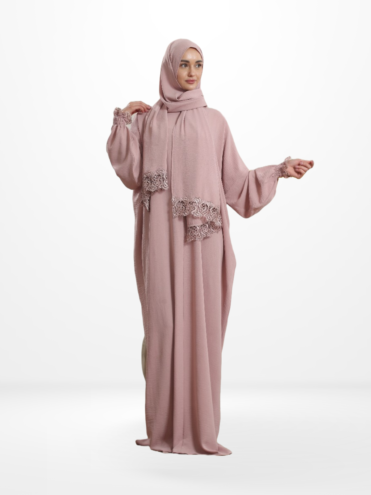 One-Piece Prayer Set Dress & Abaya with attached Hijab - Plain