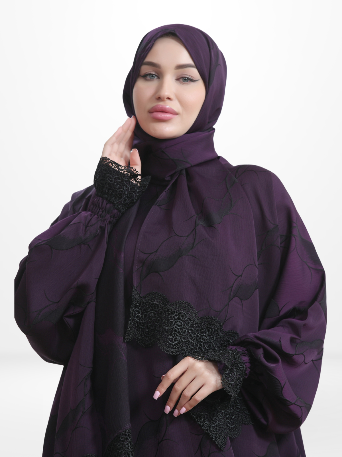 One-Piece Prayer Dress & Abaya with attached Hijab - Satin