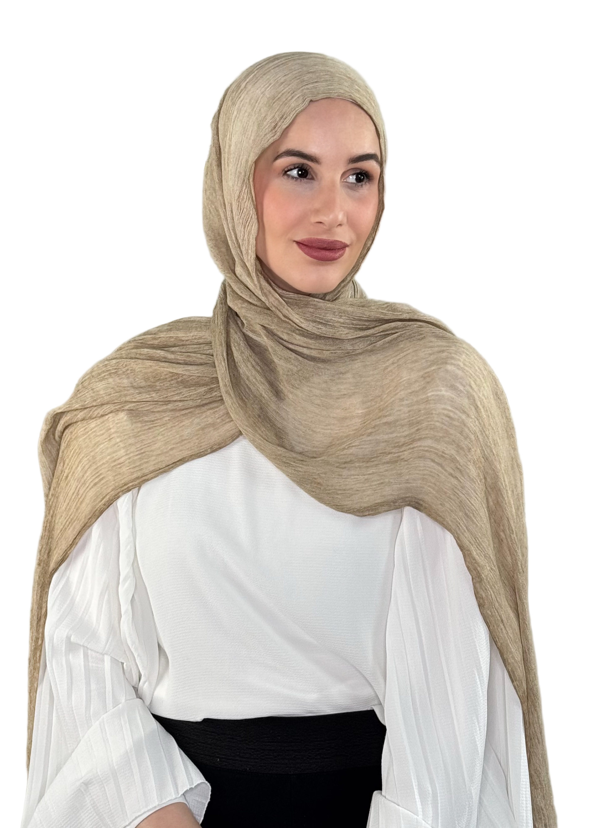 Crinkle Modal Hijab - Dark Beige