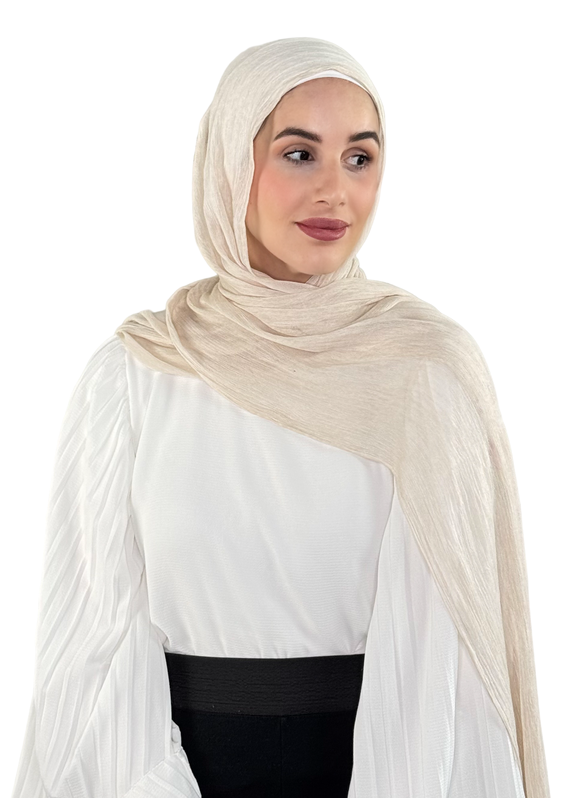 Crinkle Modal Hijab - Ivory