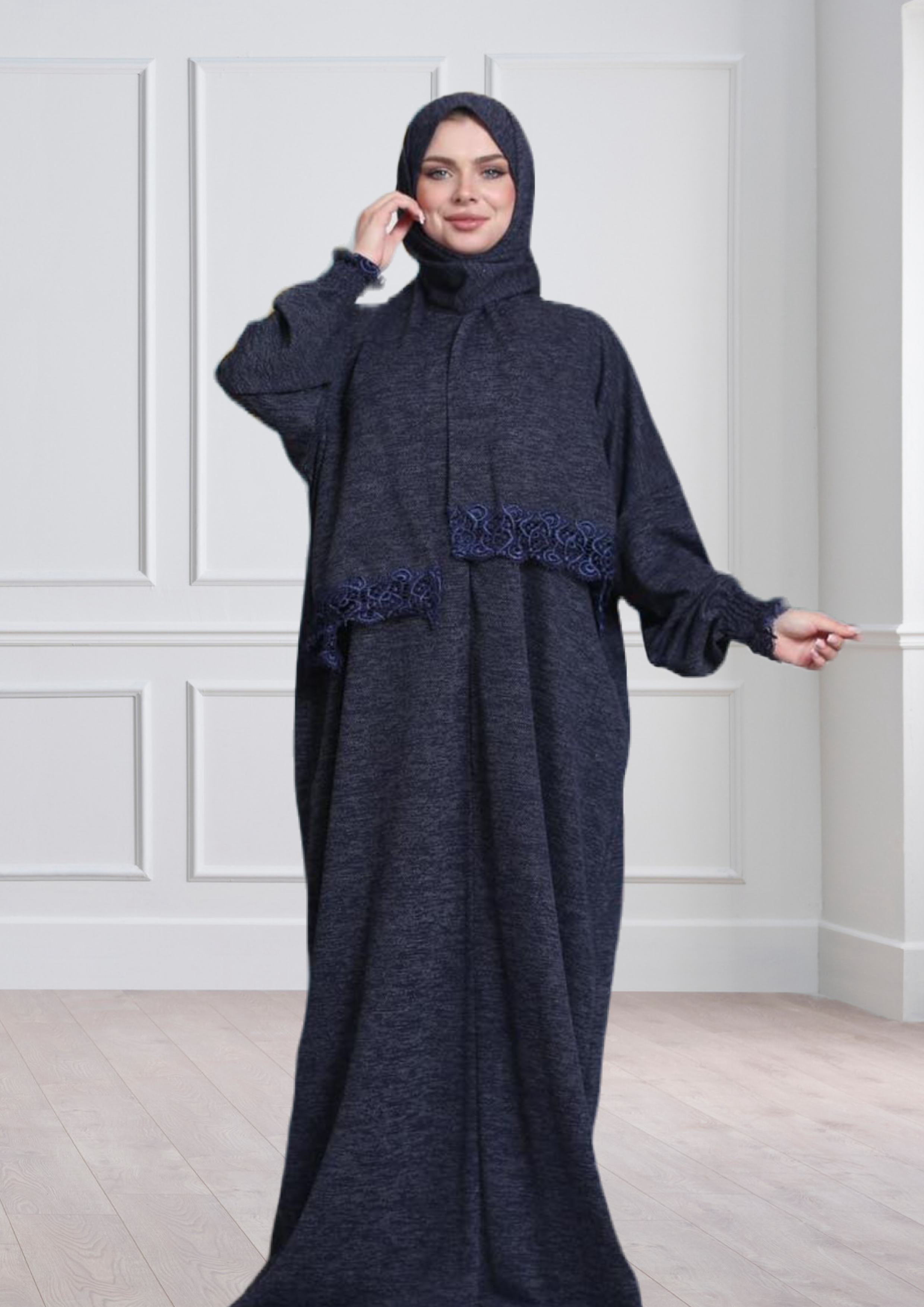 One-Piece Prayer Dress & Abaya with attached Hijab - Wool