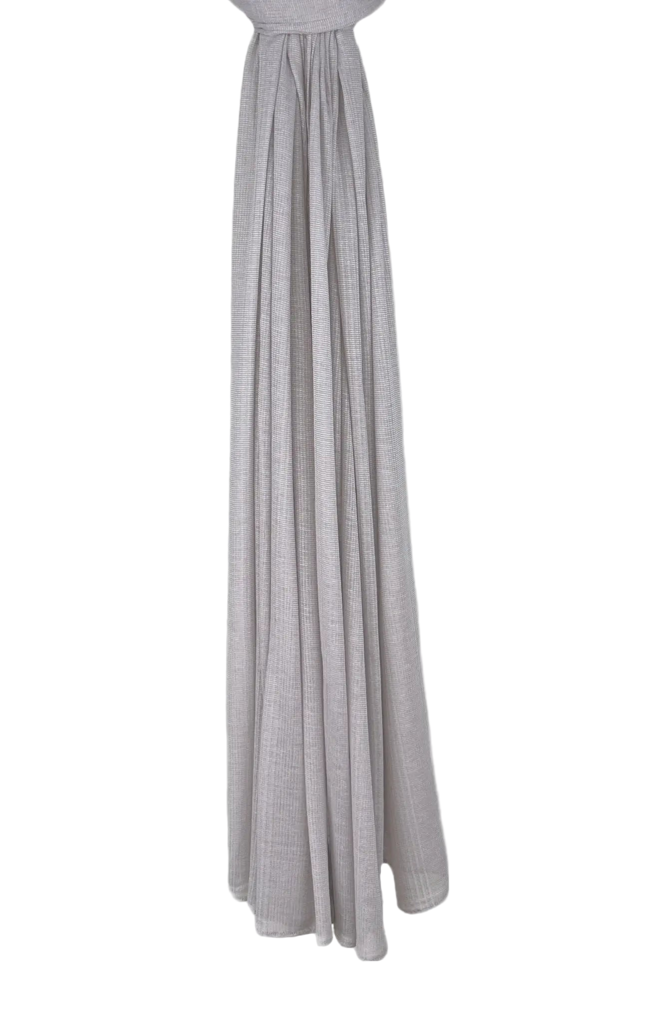 Fine Striped Jersey Hijab - Light Gray