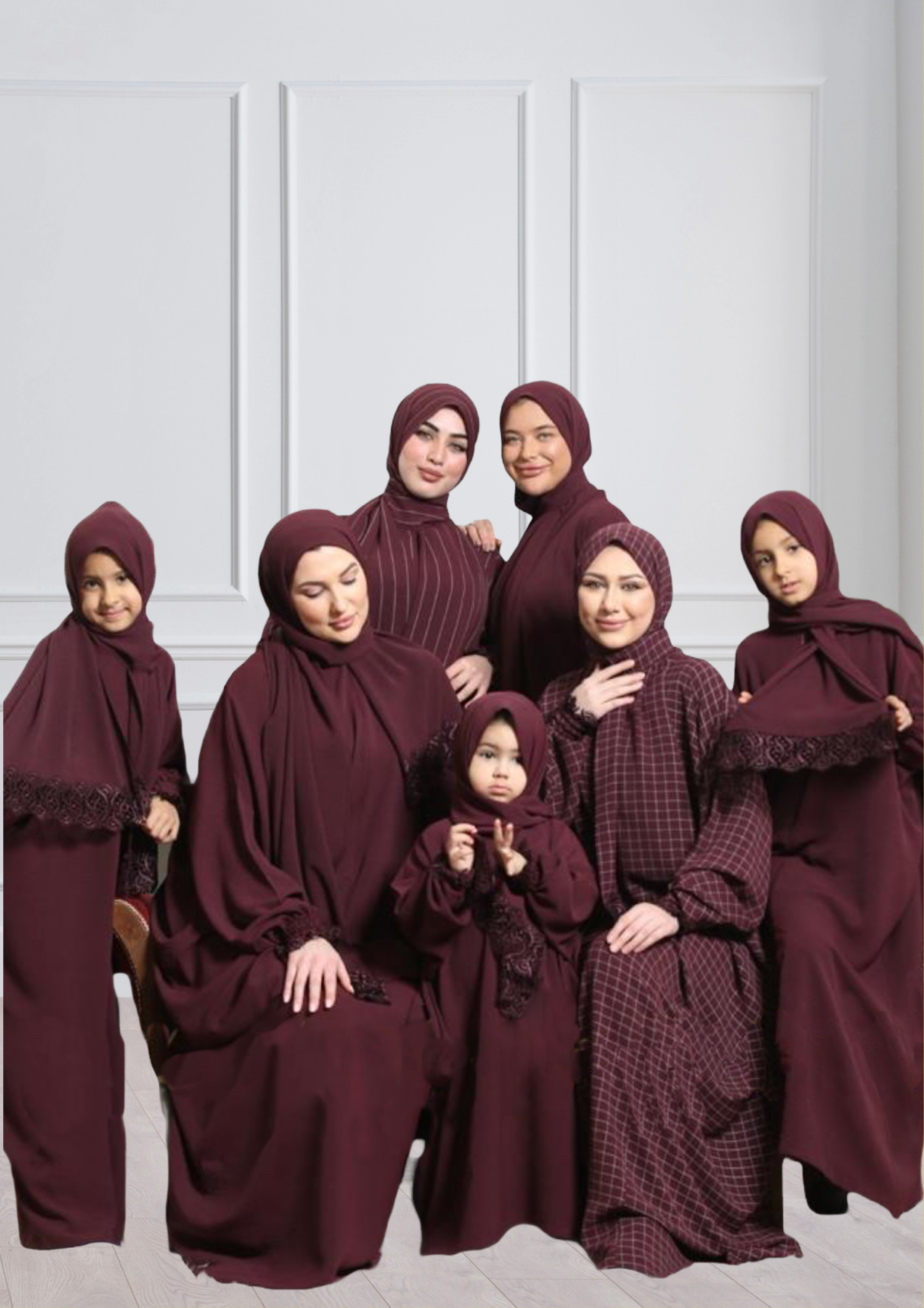 One-Piece Prayer Dress & Abaya with attached Hijab - Plain Girls Size