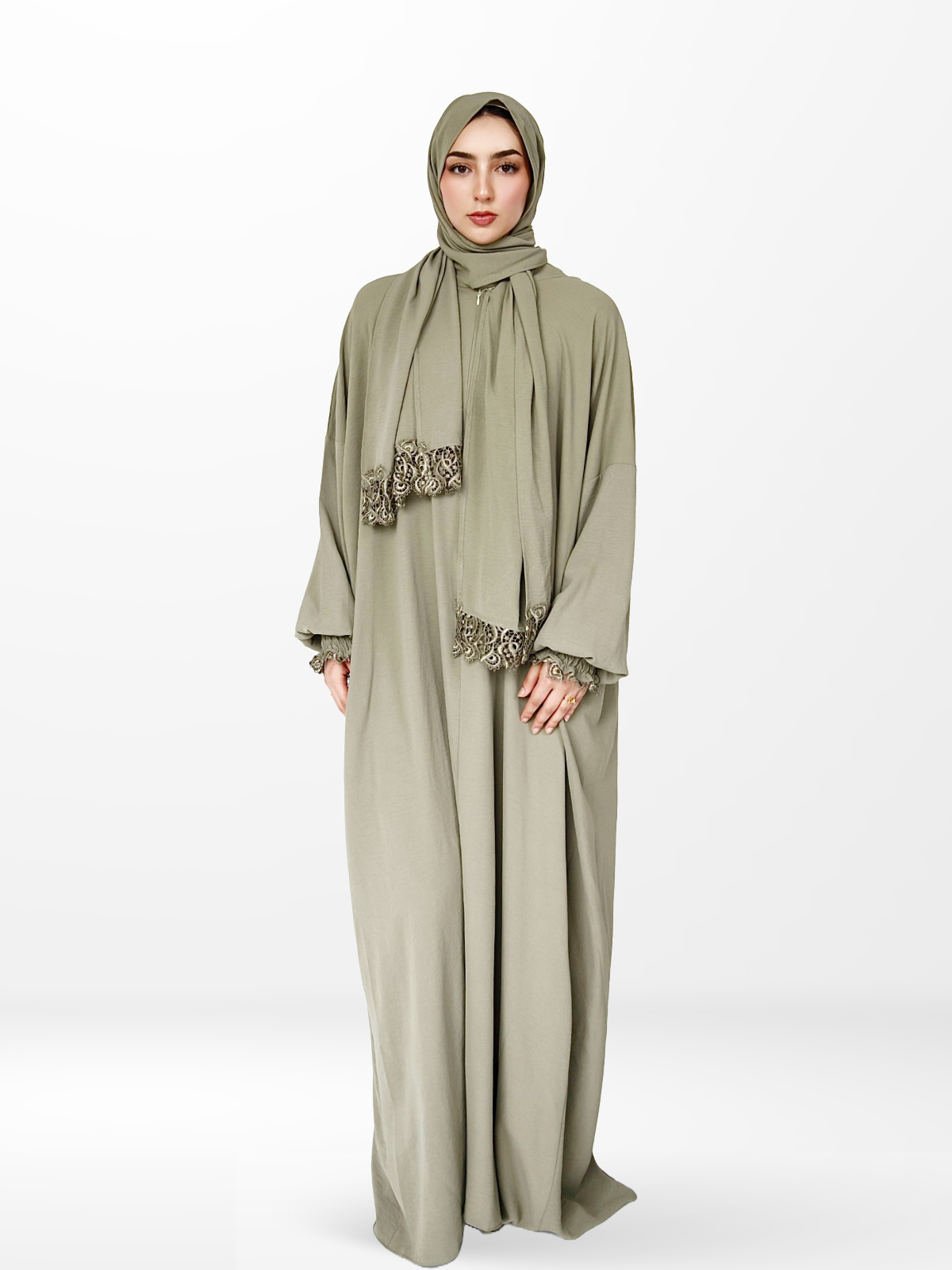 One-Piece Prayer Dress & Abaya with attached Hijab - Plain