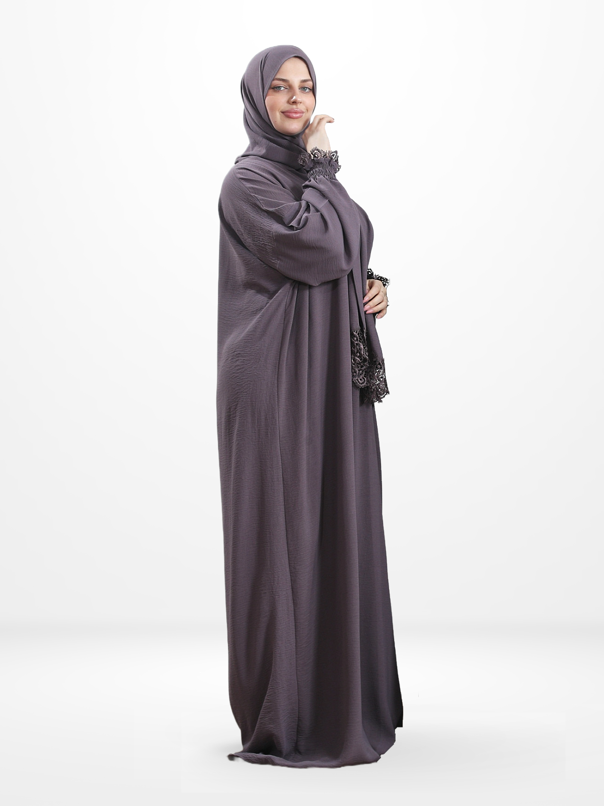 One-Piece Prayer Dress & Abaya with attached Hijab - Plain
