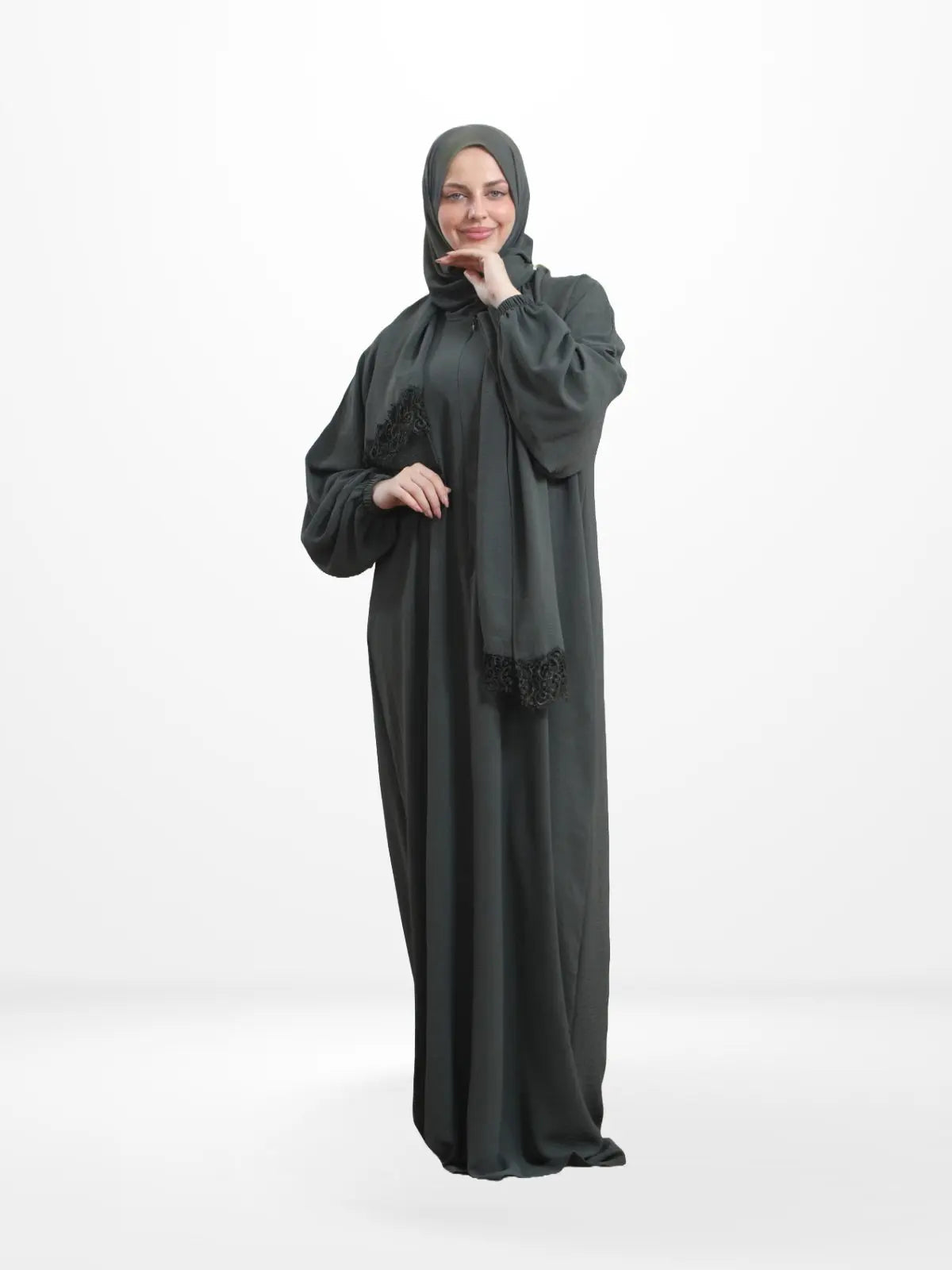 One - Piece Prayer Dress & Abaya with attached Hijab - Plain (Standard Size - Slim Fit) - Modest Essence