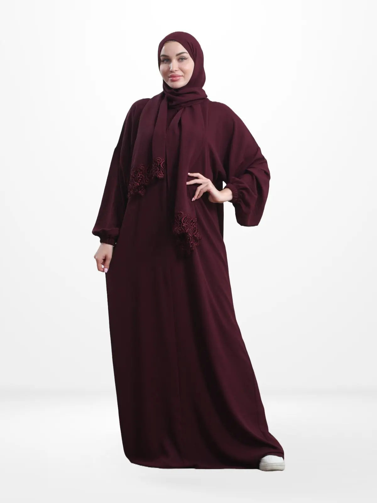 One - Piece Prayer Dress & Abaya with attached Hijab - Plain (Standard Size - Slim Fit) - Modest Essence