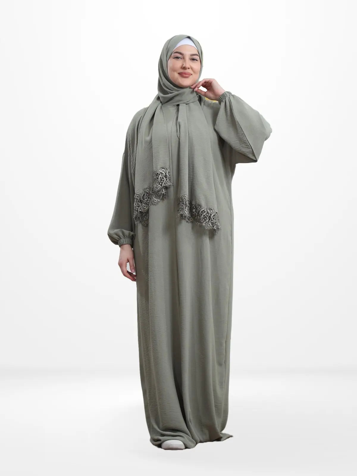 One - Piece Prayer Dress & Abaya with attached Hijab - Plain (Standard Size - Slim Fit) - Modest Essence