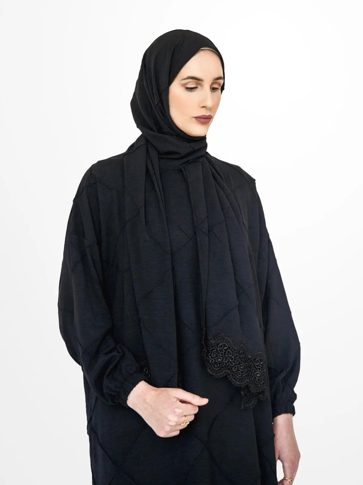 One-Piece Prayer Dress & Abaya with attached Hijab - Textured - Modest Essence