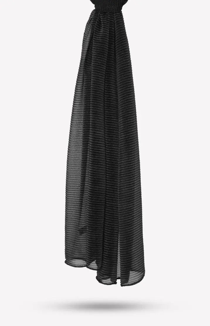 Black Crinkle Cashmere Hijab - Modest Essence