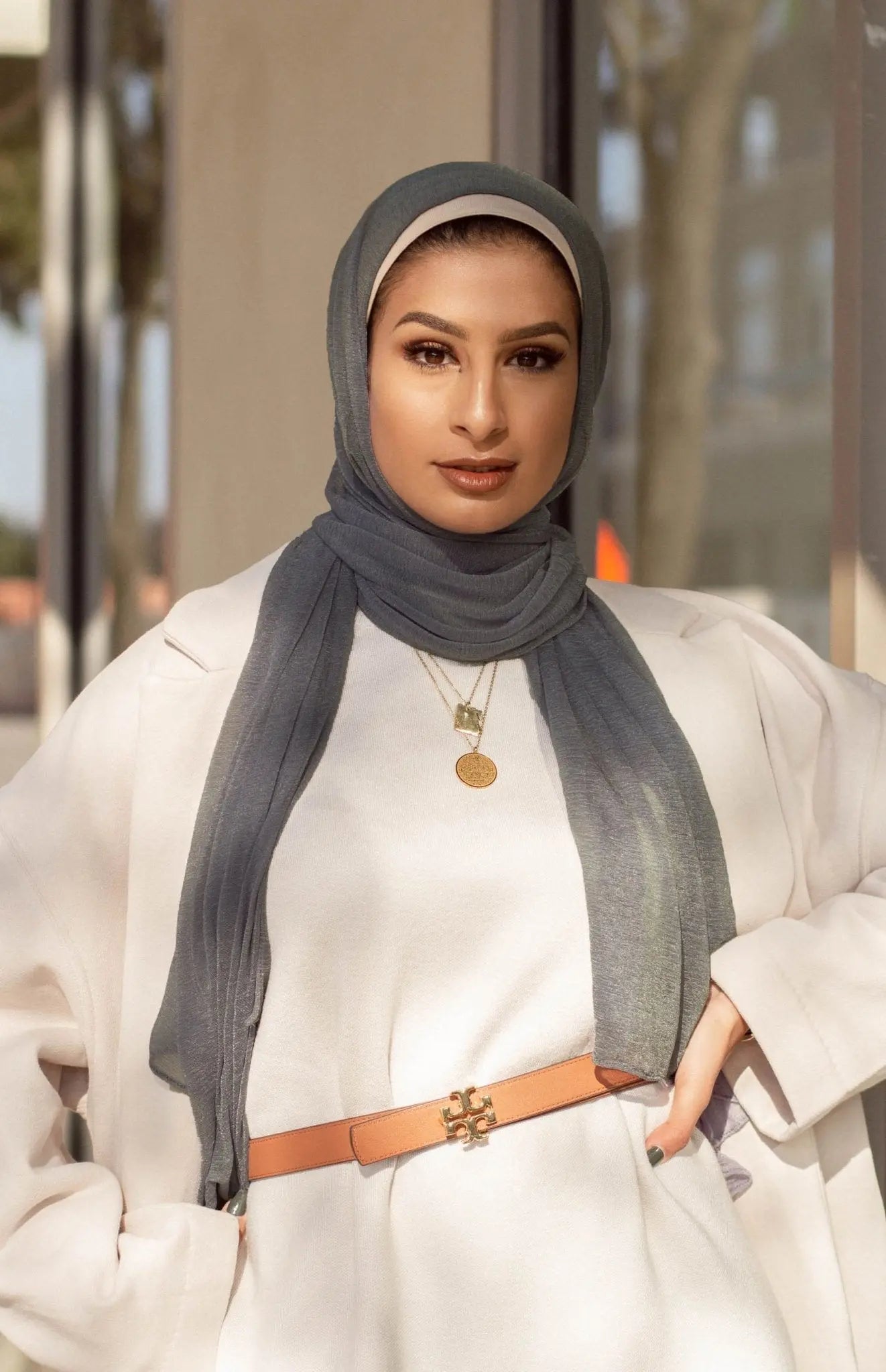 Dark Gray Basic Cashmere Hijab - Modest Essence