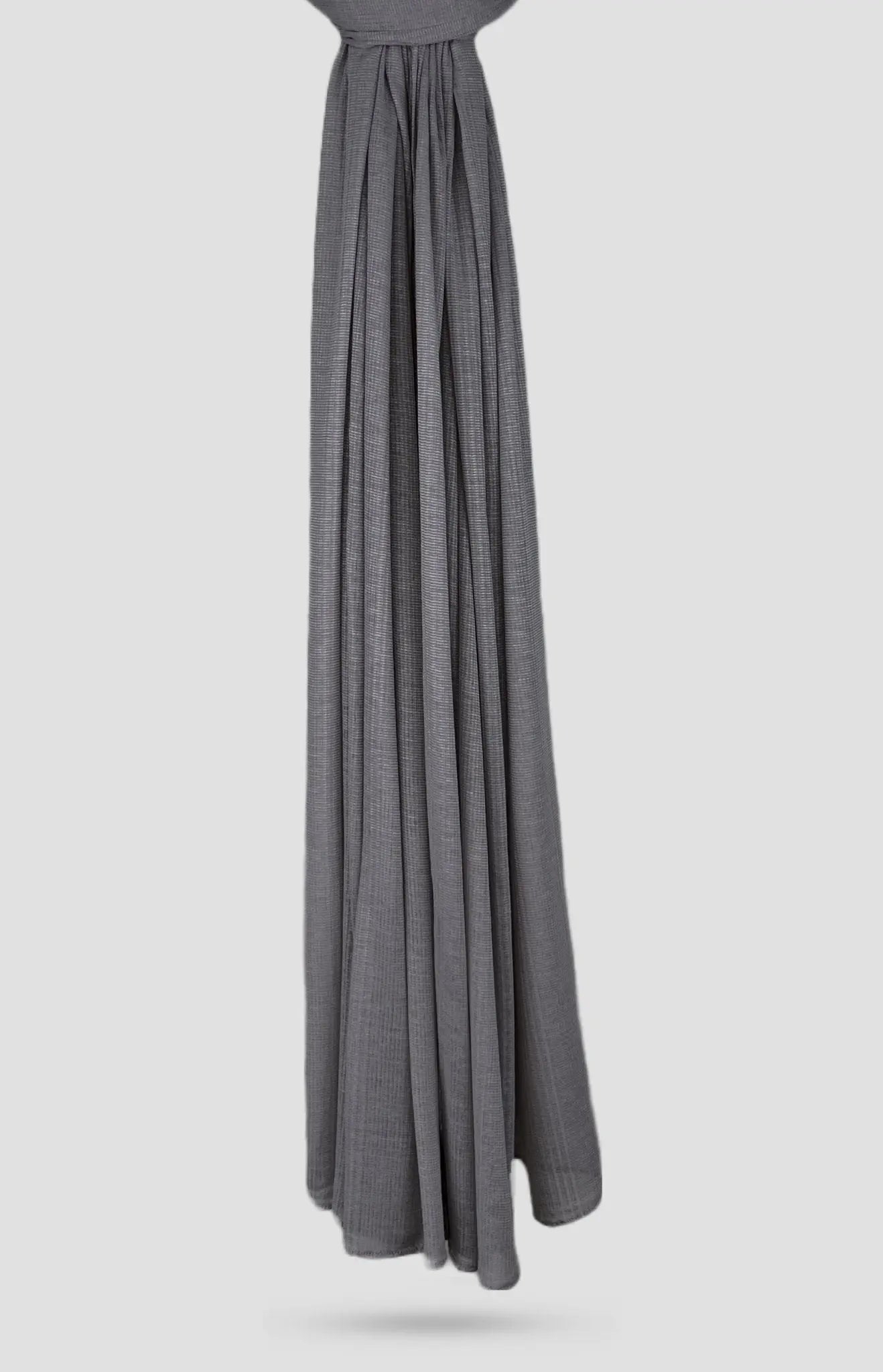 Dark Gray Fine Striped Jersey Hijab - Modest Essence