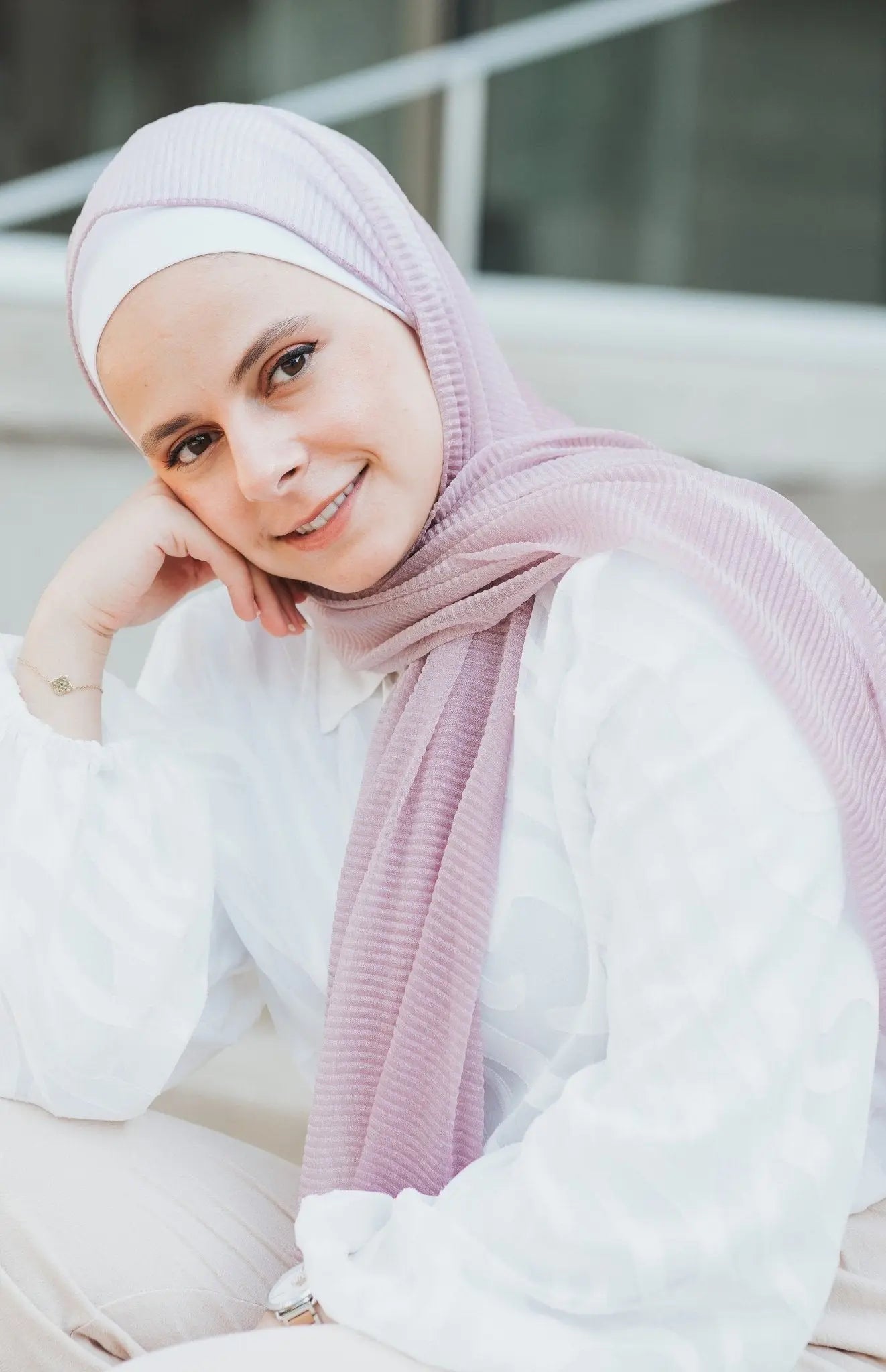 Plum Crinkle Cashmere Hijab - Modest Essence