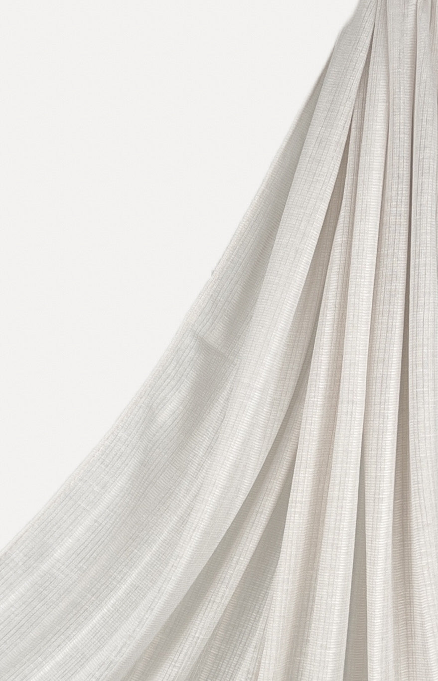 Fine Striped Jersey Hijab - Ivory