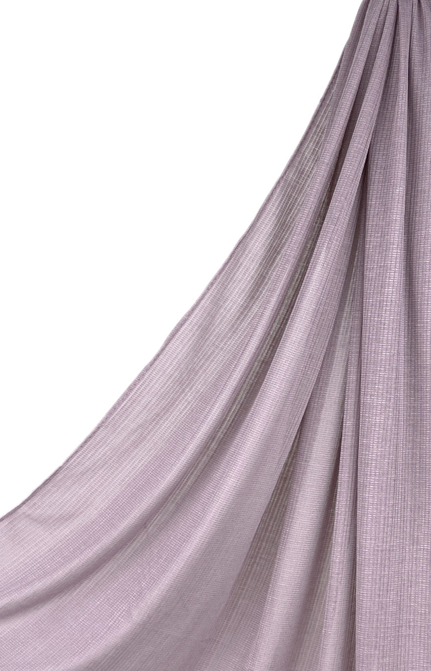 Fine Striped Jersey Hijab - Deep Taupe