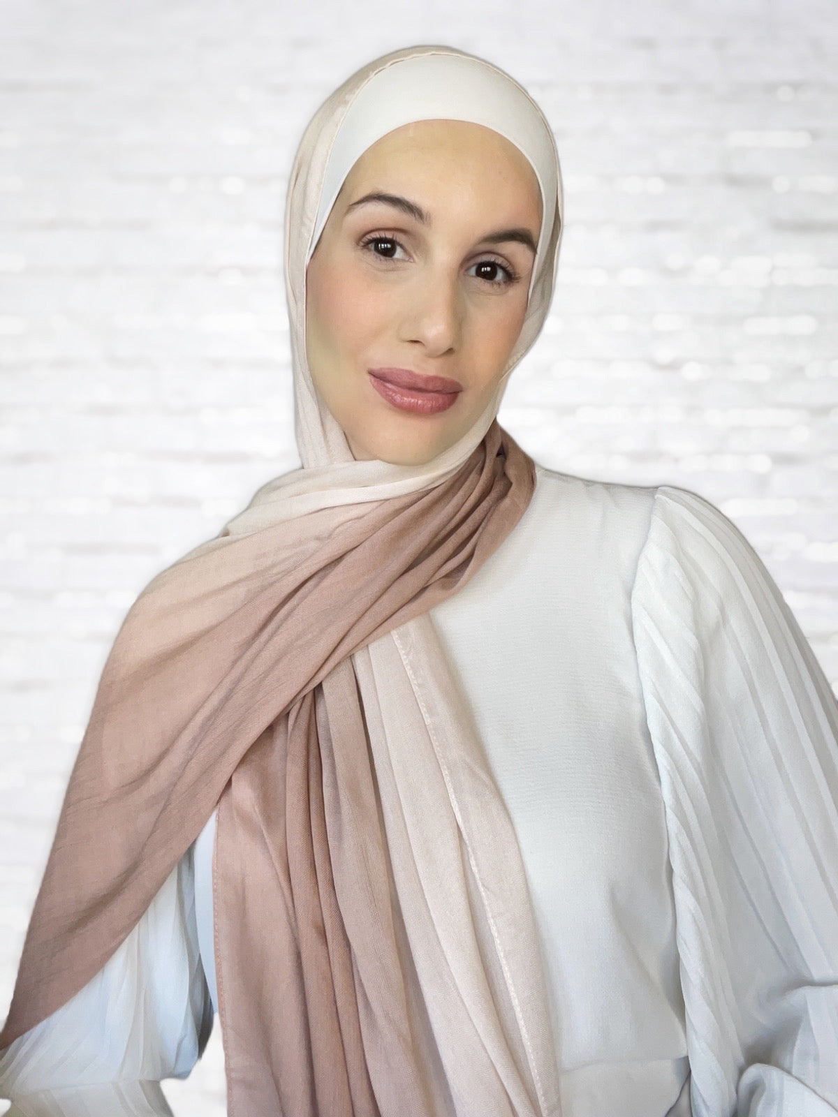 Modal Hijab | Ombre Hijabs - Latte & Beige