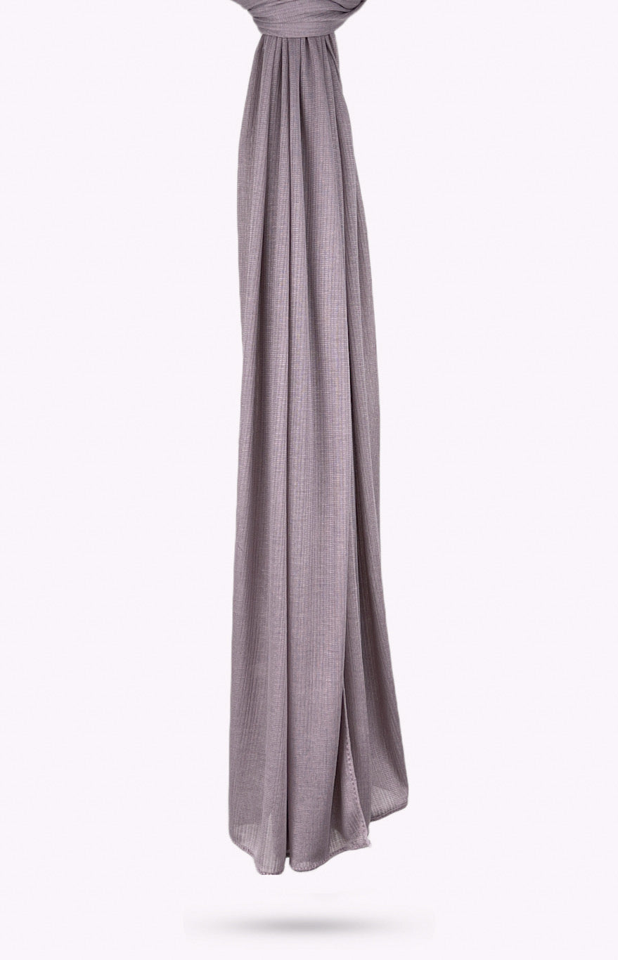 Fine Striped Jersey Hijab - Mink