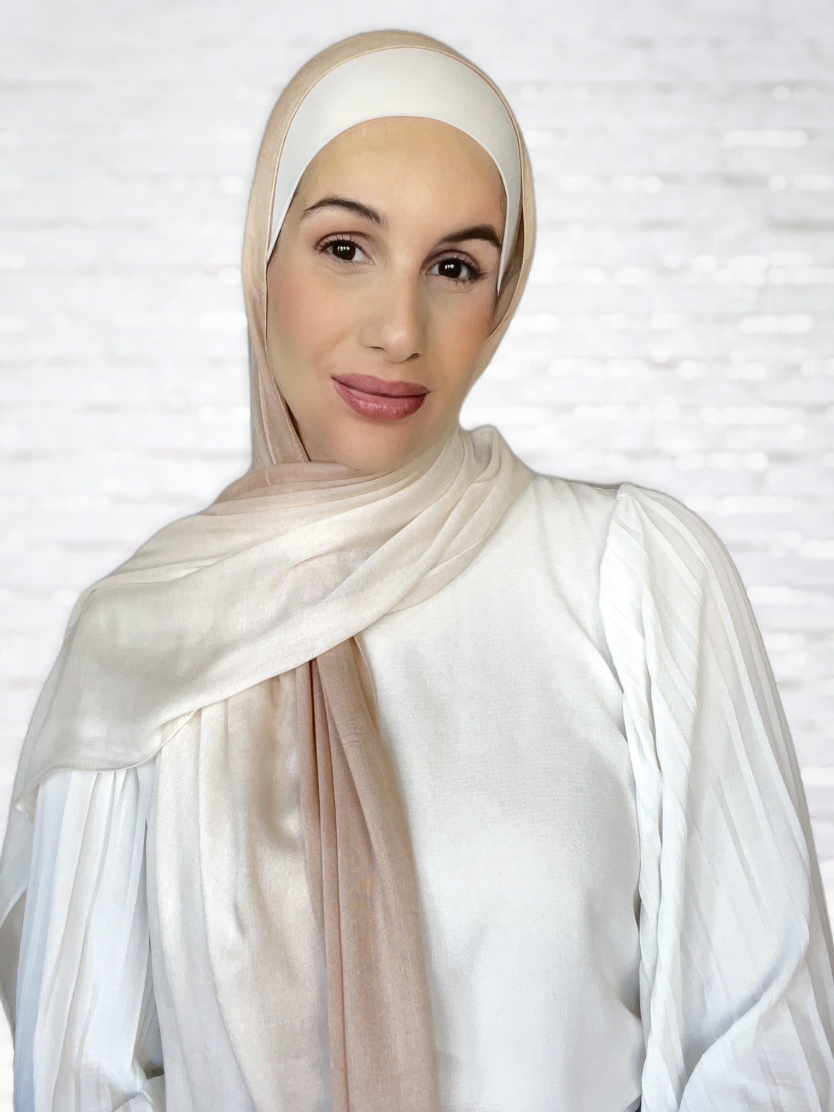 Modal Hijab | Ombre Hijabs - Peach & Cream