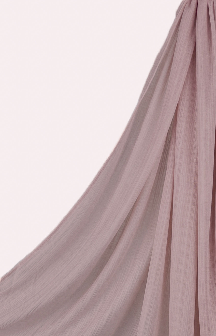 Fine Striped Jersey Hijab - Dusty Pink