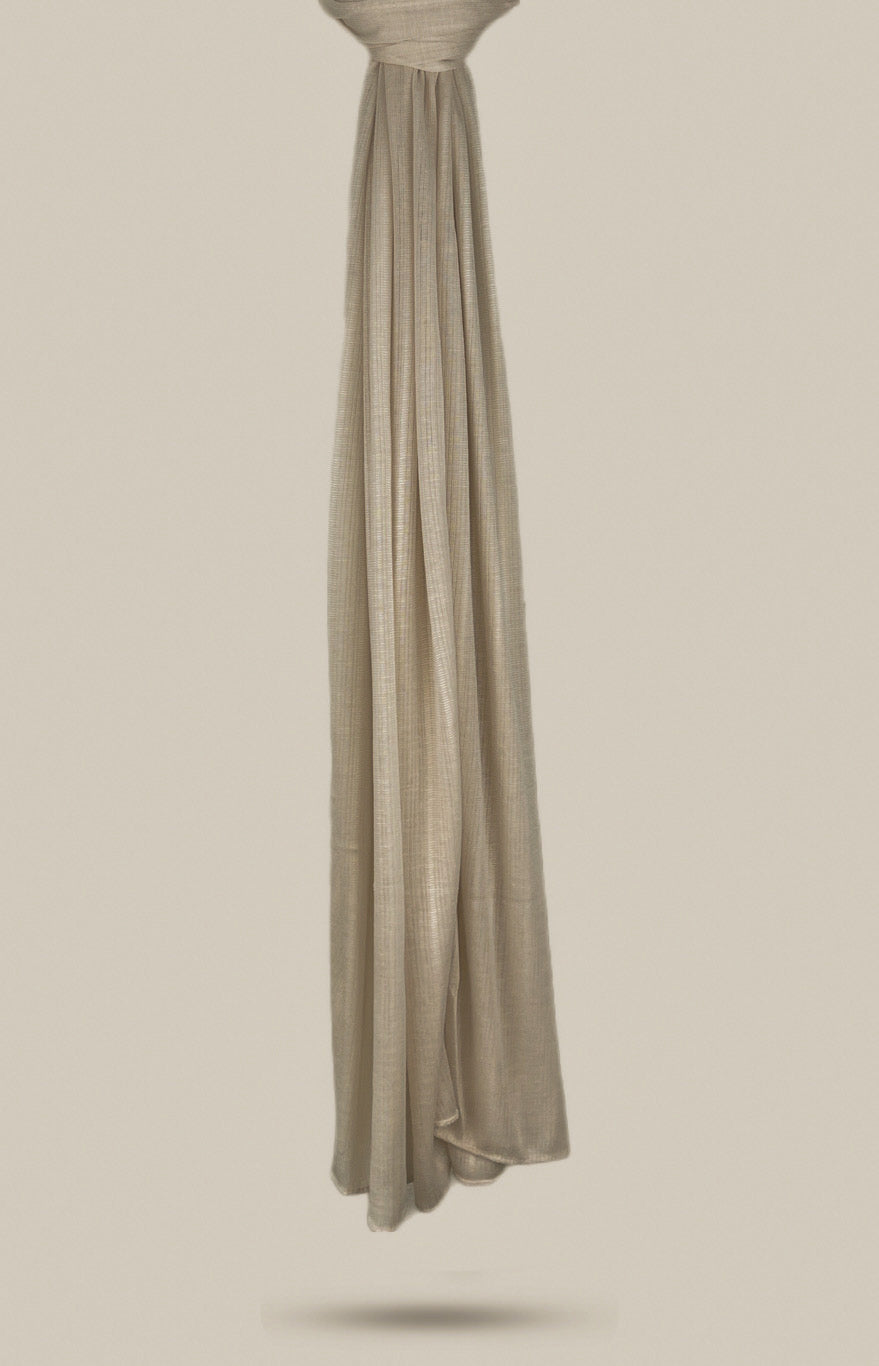 Fine Striped Jersey Hijab - Beige