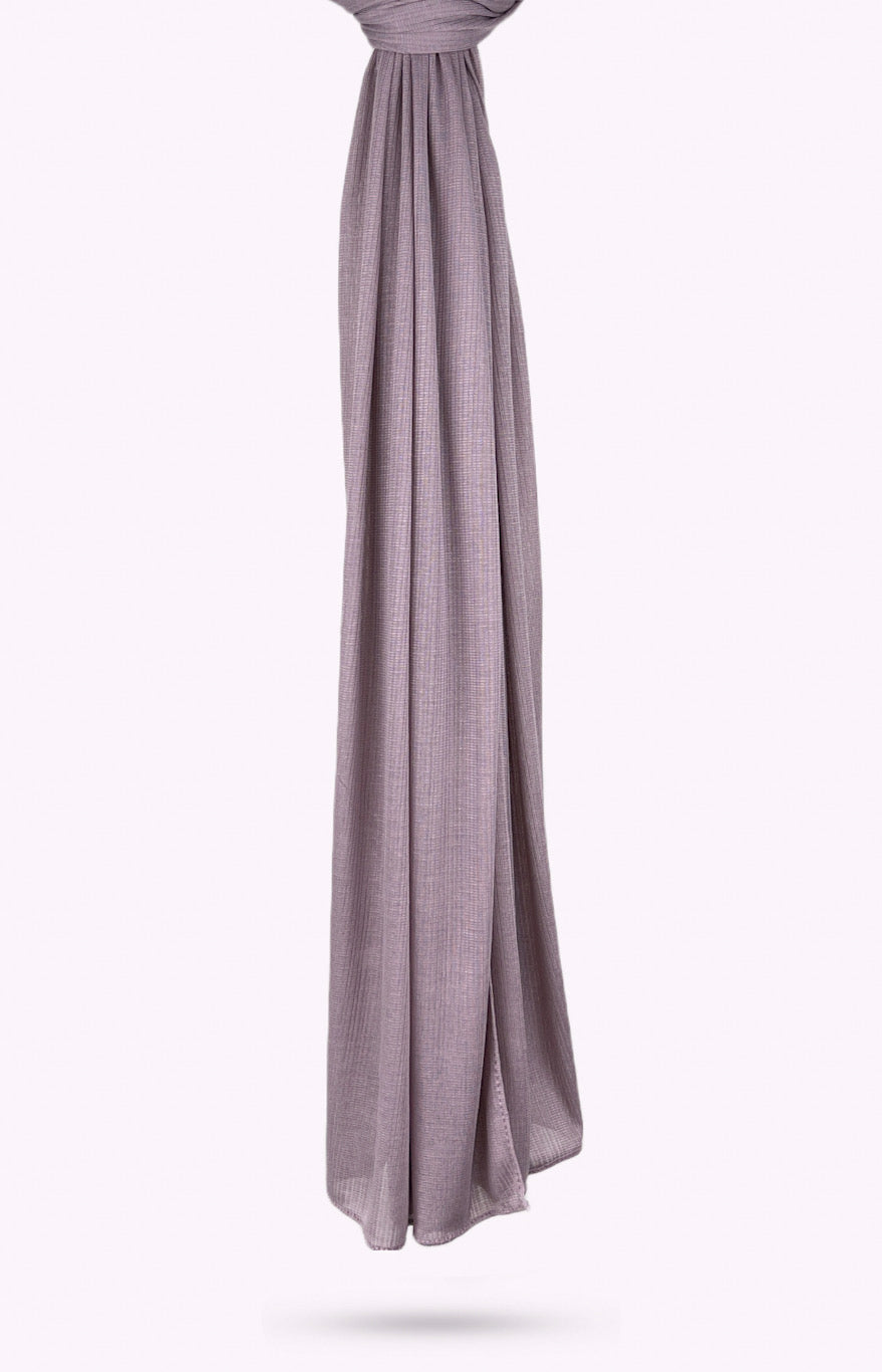 Fine Striped Jersey Hijab - Deep Taupe