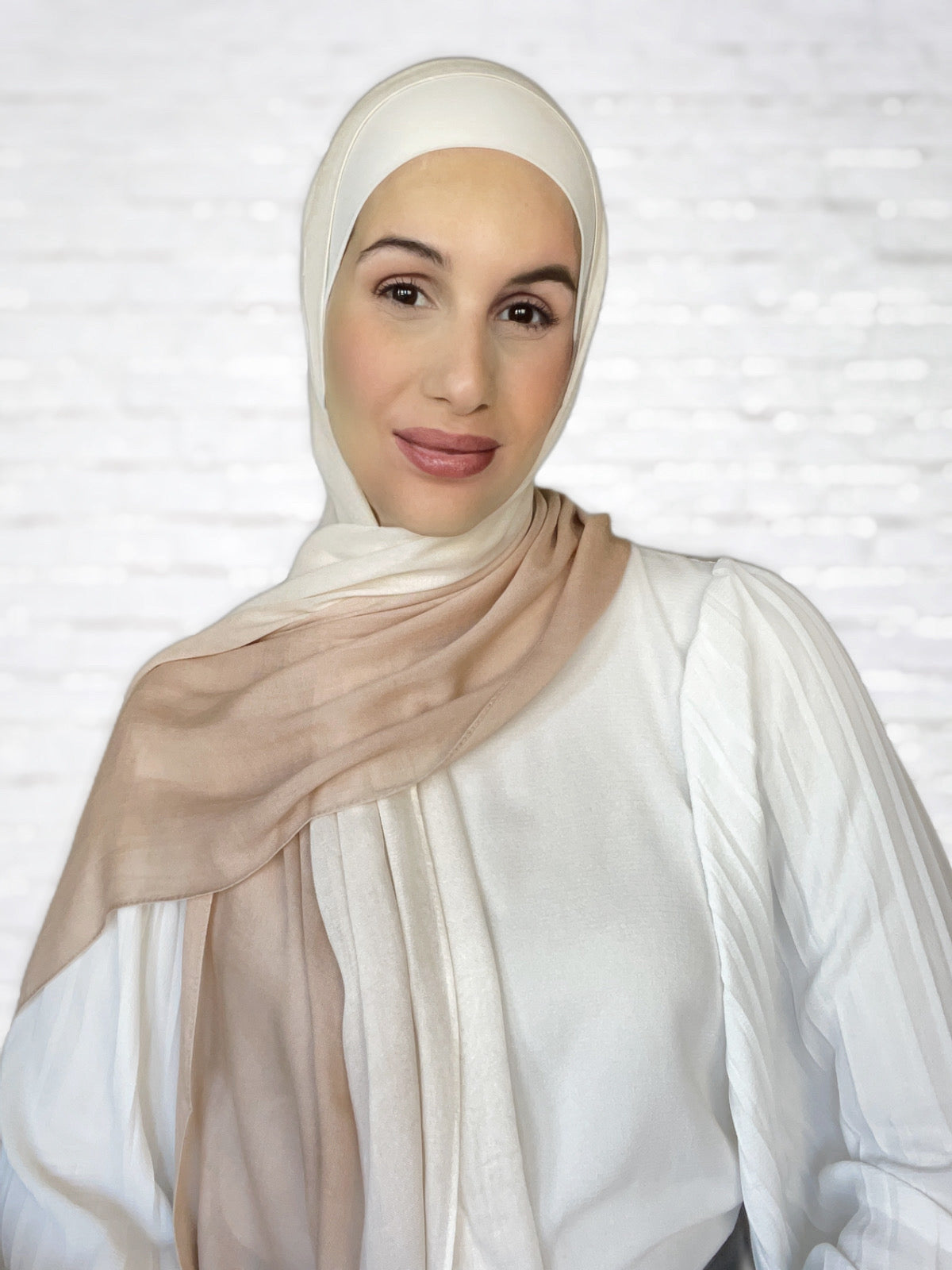 Modal Hijab | Ombre Hijabs - Peach & Cream