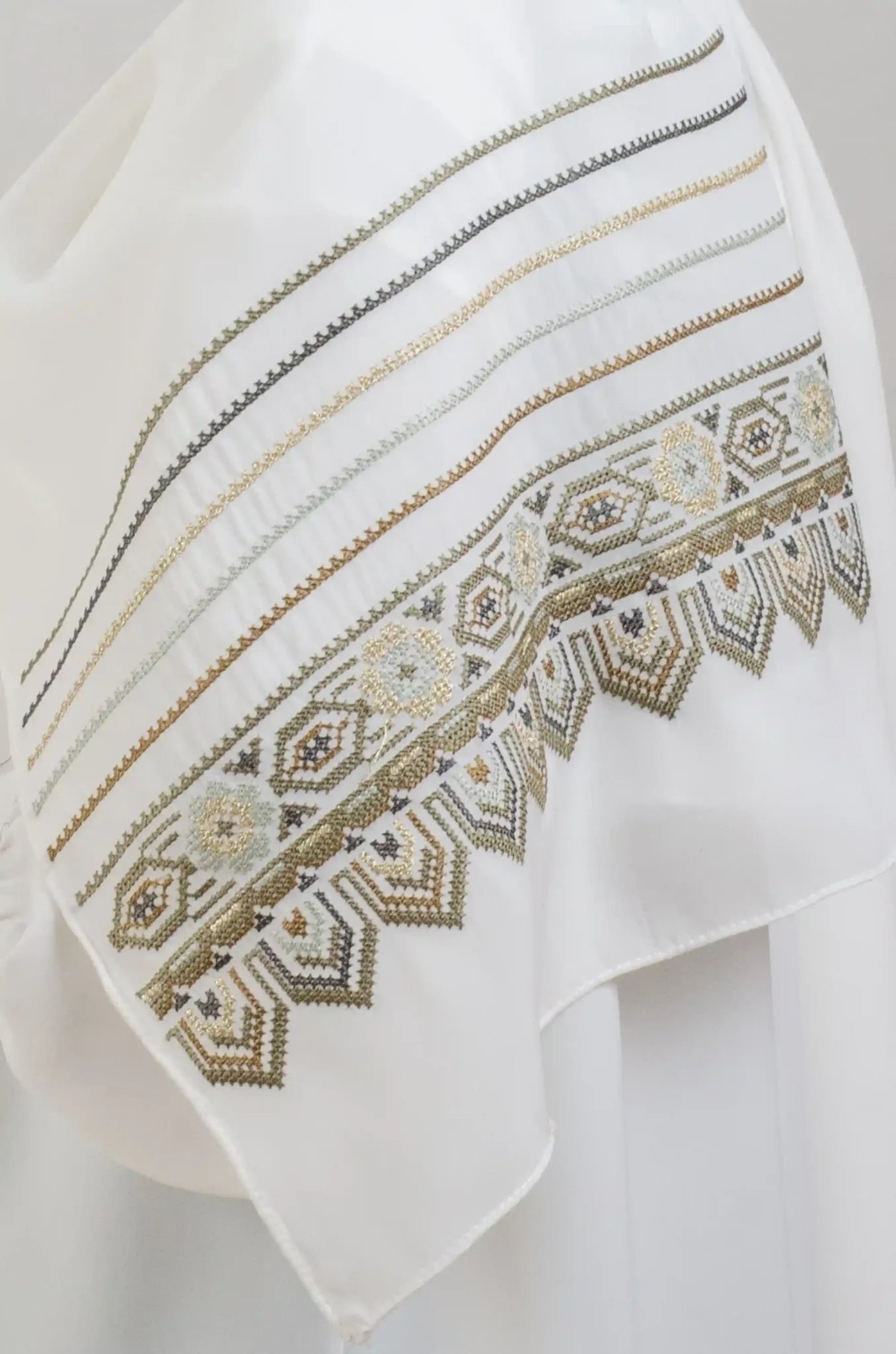 Tatreez Embroidered Hijab | Beehive - Olive