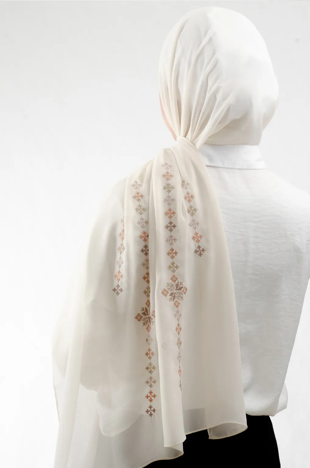 Tatreez Embroidered Hijab | Taif - Beige