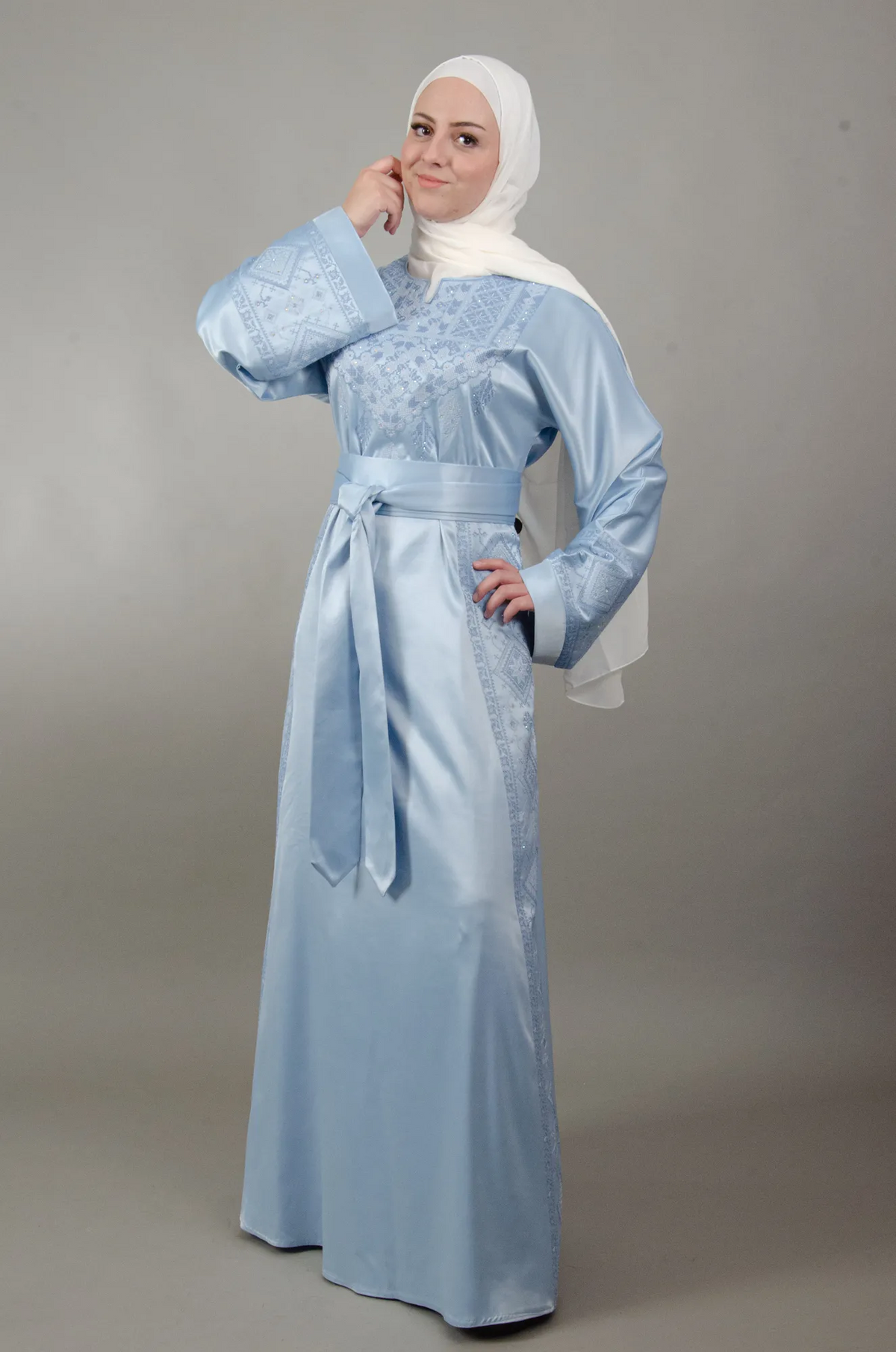 Tatreez Embroidery Thobe - Blue