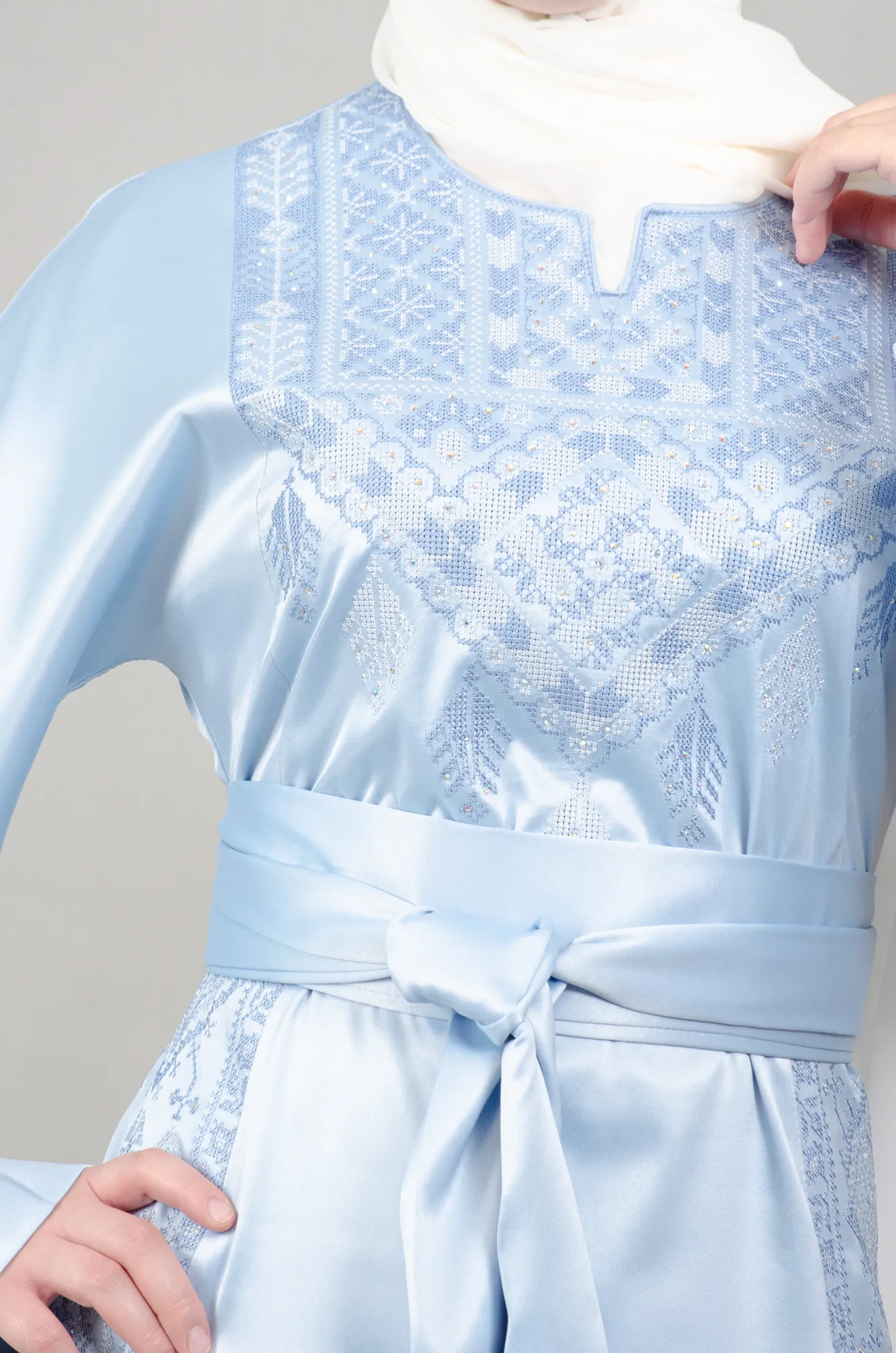 Tatreez Embroidery Thobe - Blue