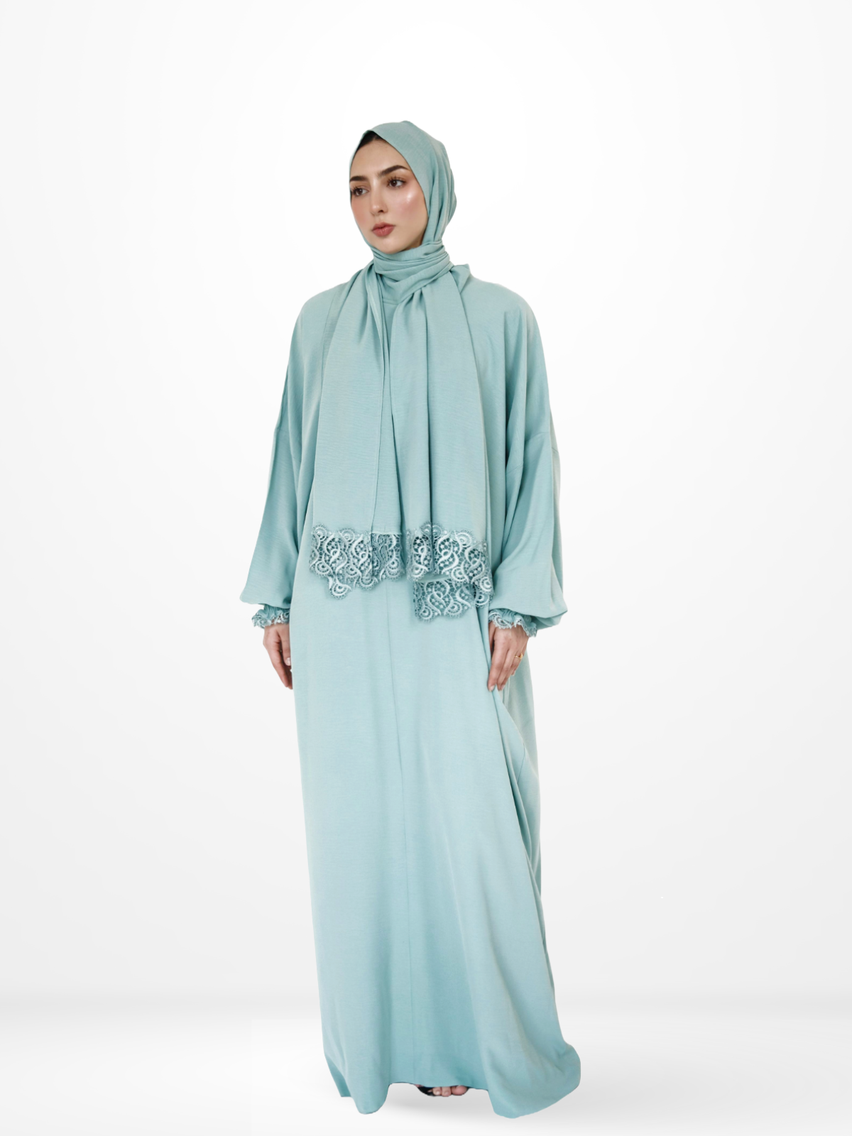 One-Piece Prayer Dress & Abaya with attached Hijab - Plain