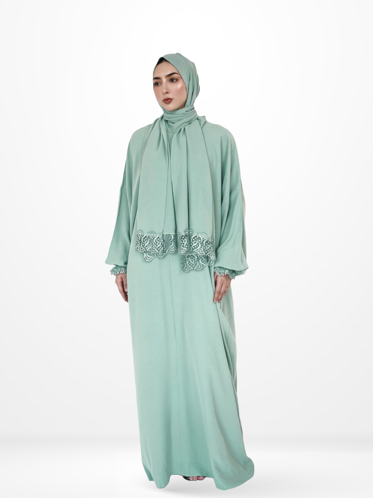 One-Piece Prayer Dress & Abaya with attached Hijab - Plain