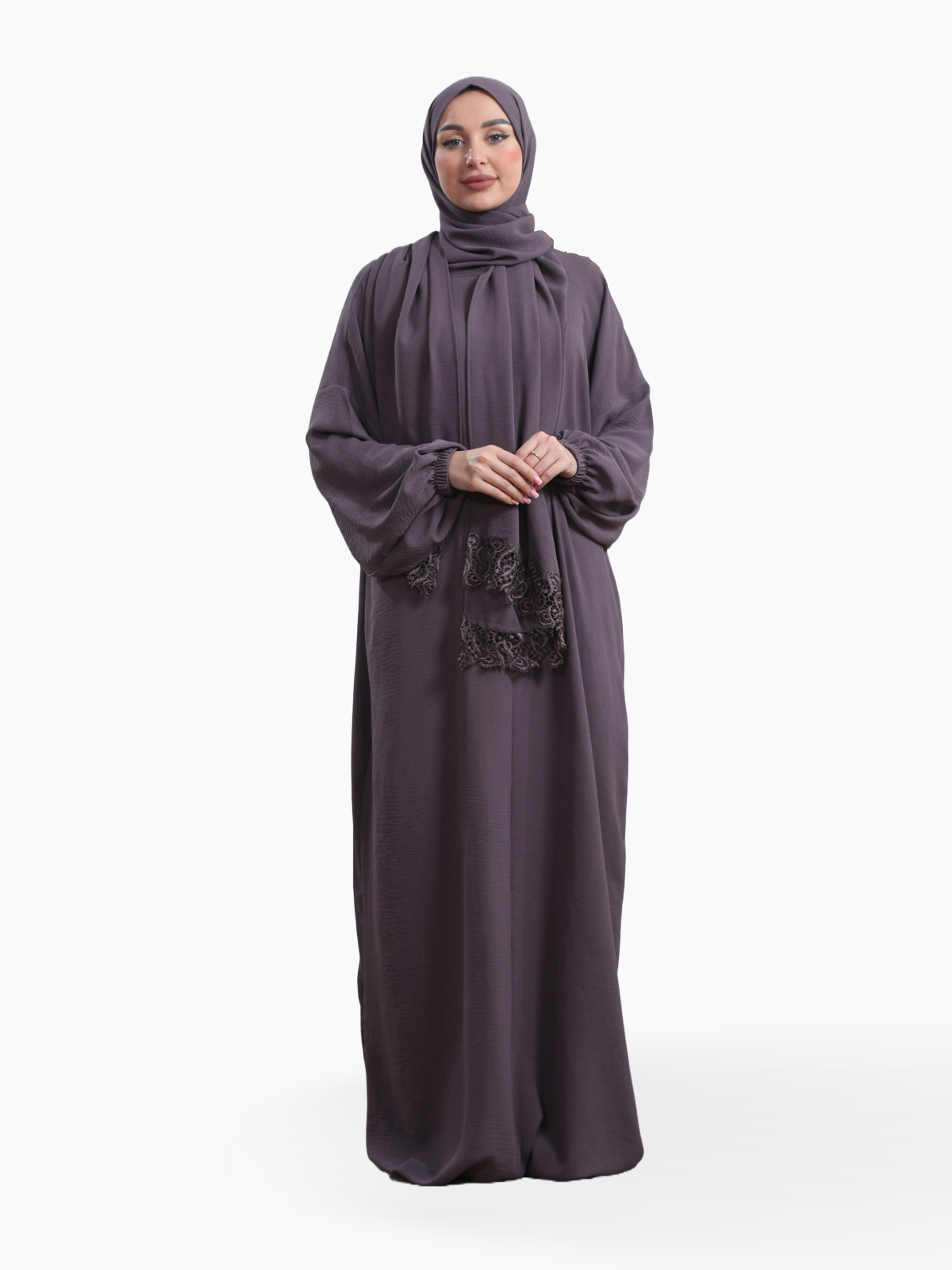 One-Piece Prayer Set Dress & Abaya with attached Hijab - Plain