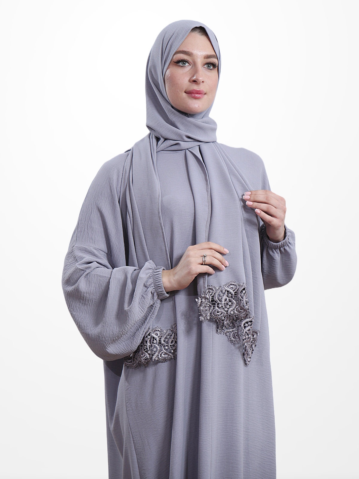 One-Piece Prayer Set Dress & Abaya with attached Hijab - Plain