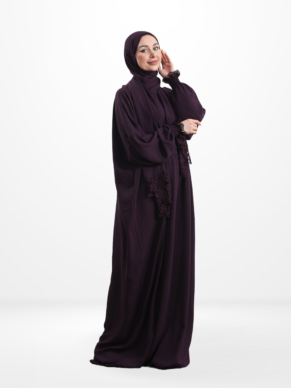 One-Piece Prayer Dress & Abaya with attached Hijab - Plain
