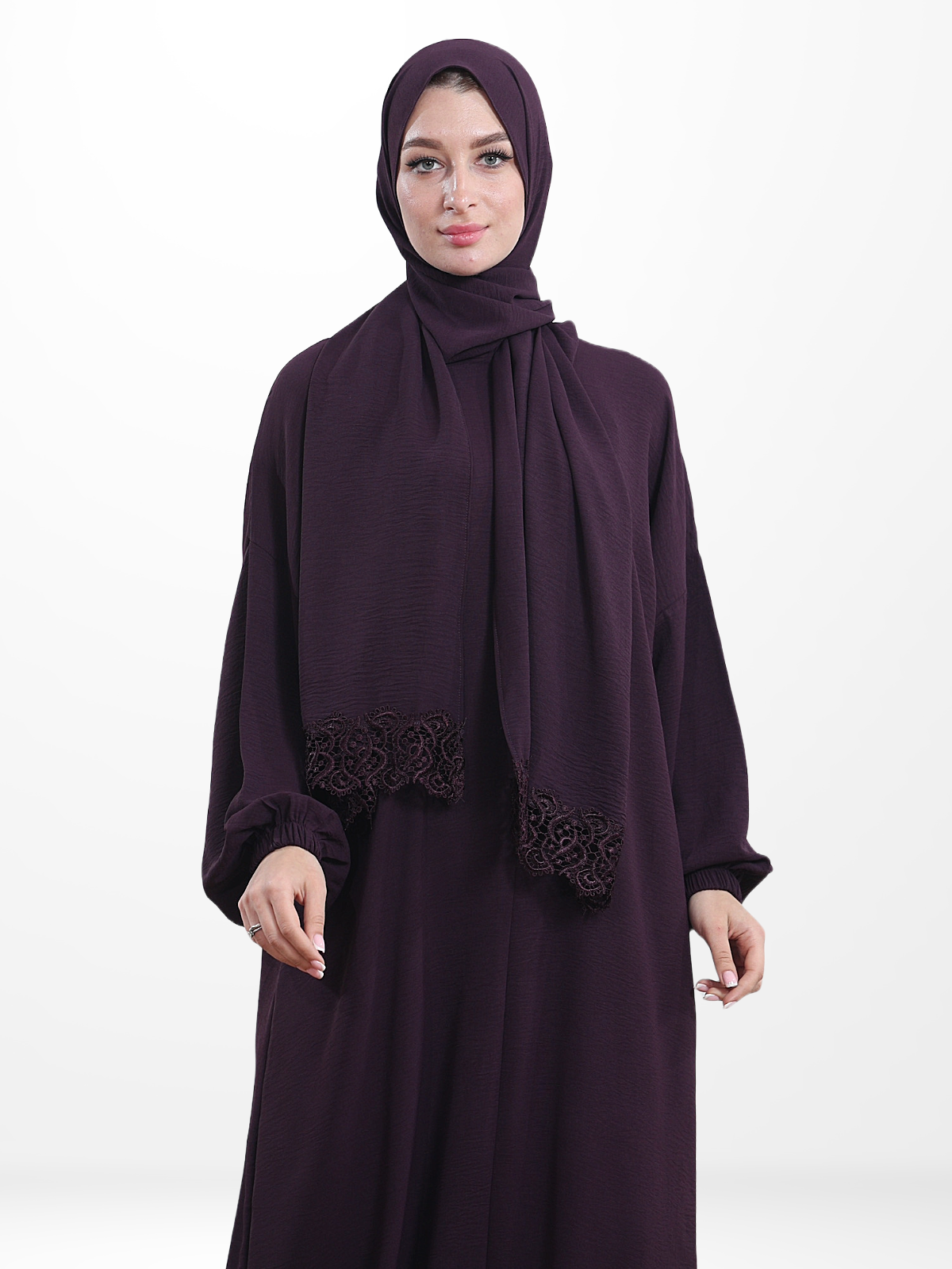 One-Piece Prayer Dress & Abaya with attached Hijab - Plain