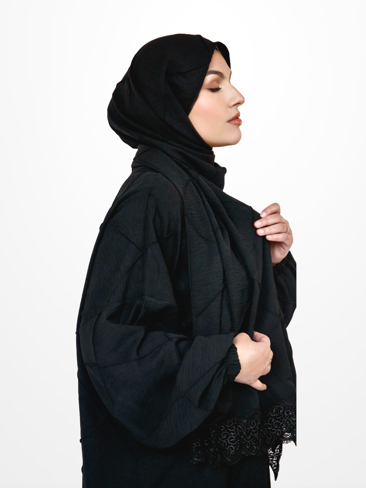 One-Piece Prayer Dress & Abaya with attached Hijab - Textured