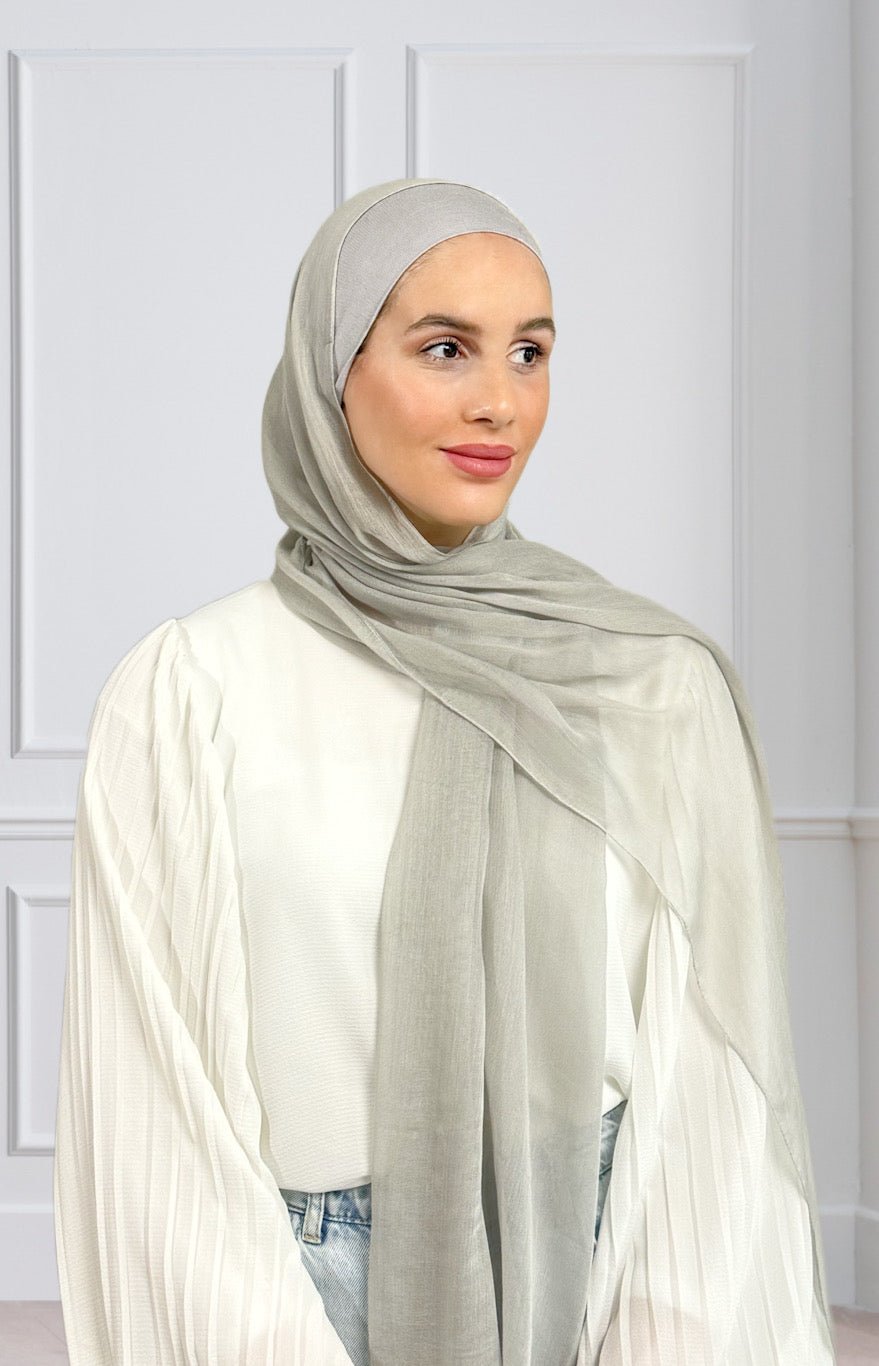 Linen Hijab - Gray - Modest Essence