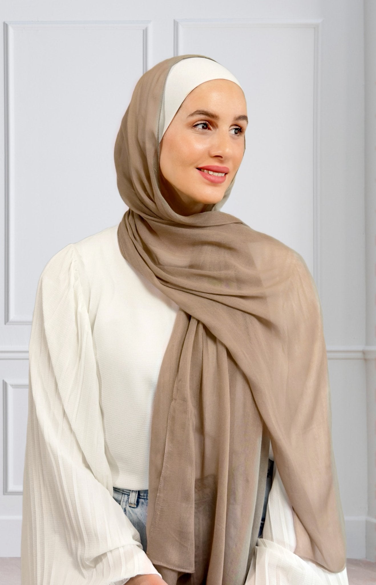 Linen Hijab - Taupe - Modest Essence