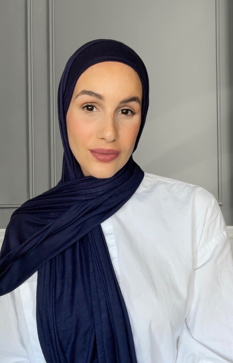 Matching Jersey Hijab Set - Navy Blue - Modest Essence
