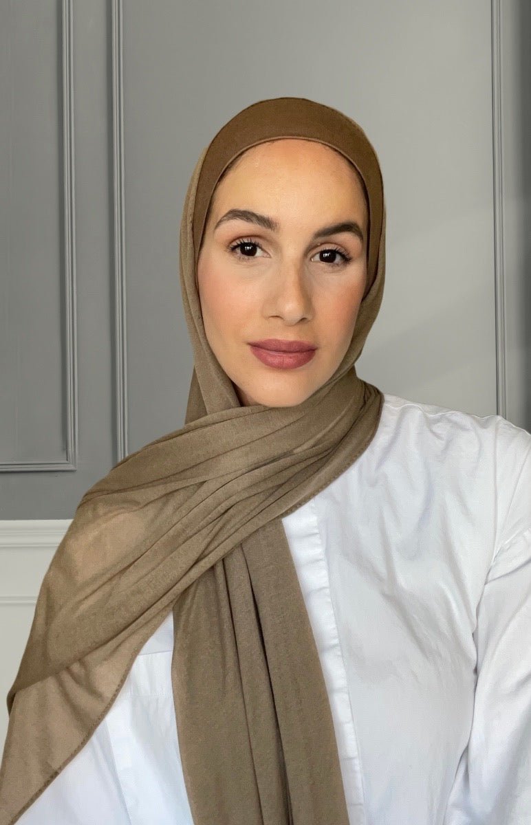 Matching Turkish Cotton Hijab Set - Hazelnut - Modest Essence