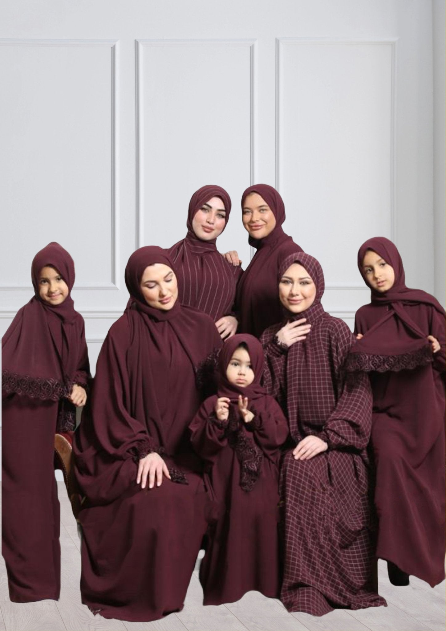 One-Piece Prayer Dress & Abaya with attached Hijab - Plain Girls Size - Modest Essence