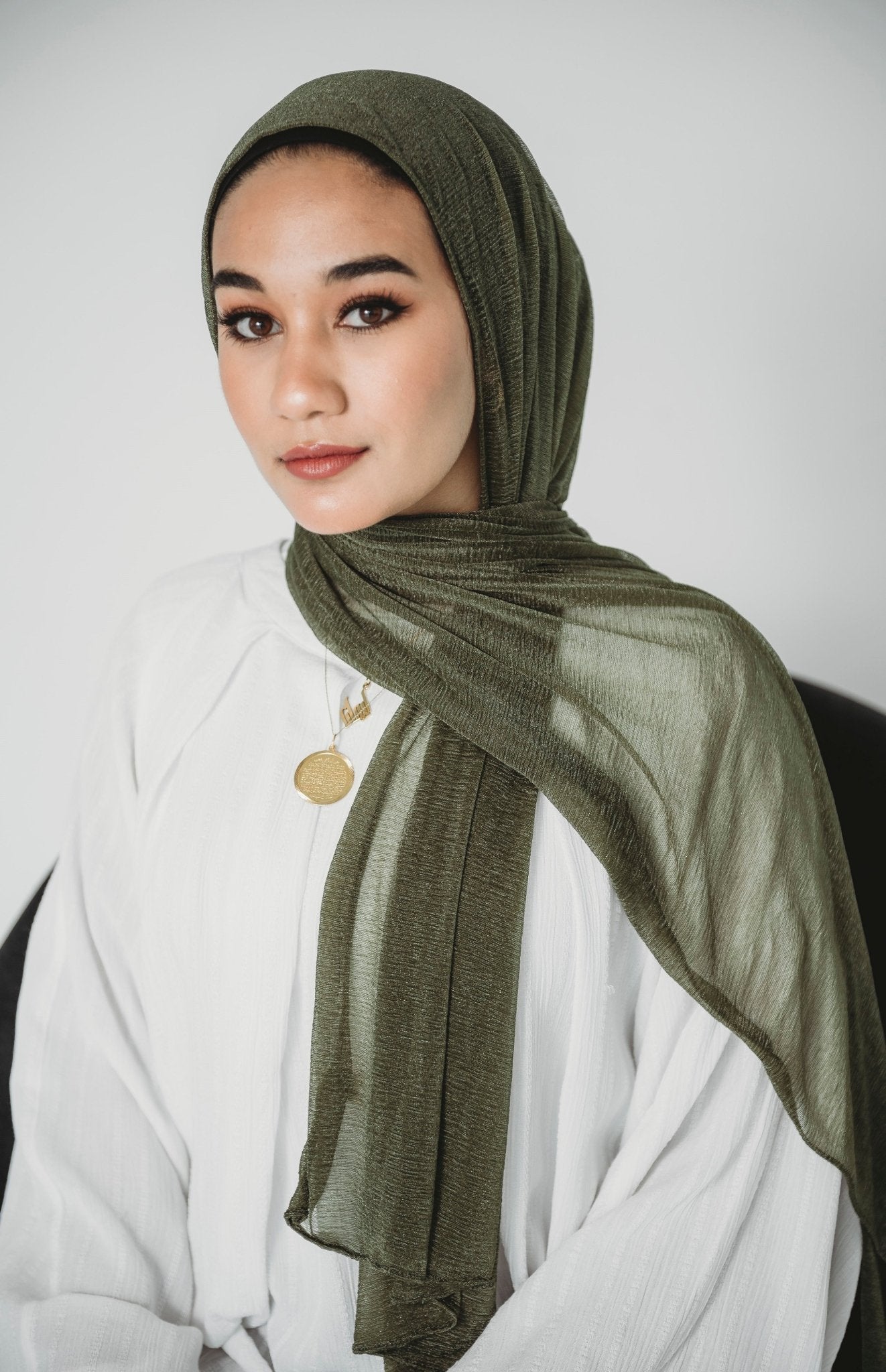 Army Olive Basic Cashmere Hijab - Modesty Box