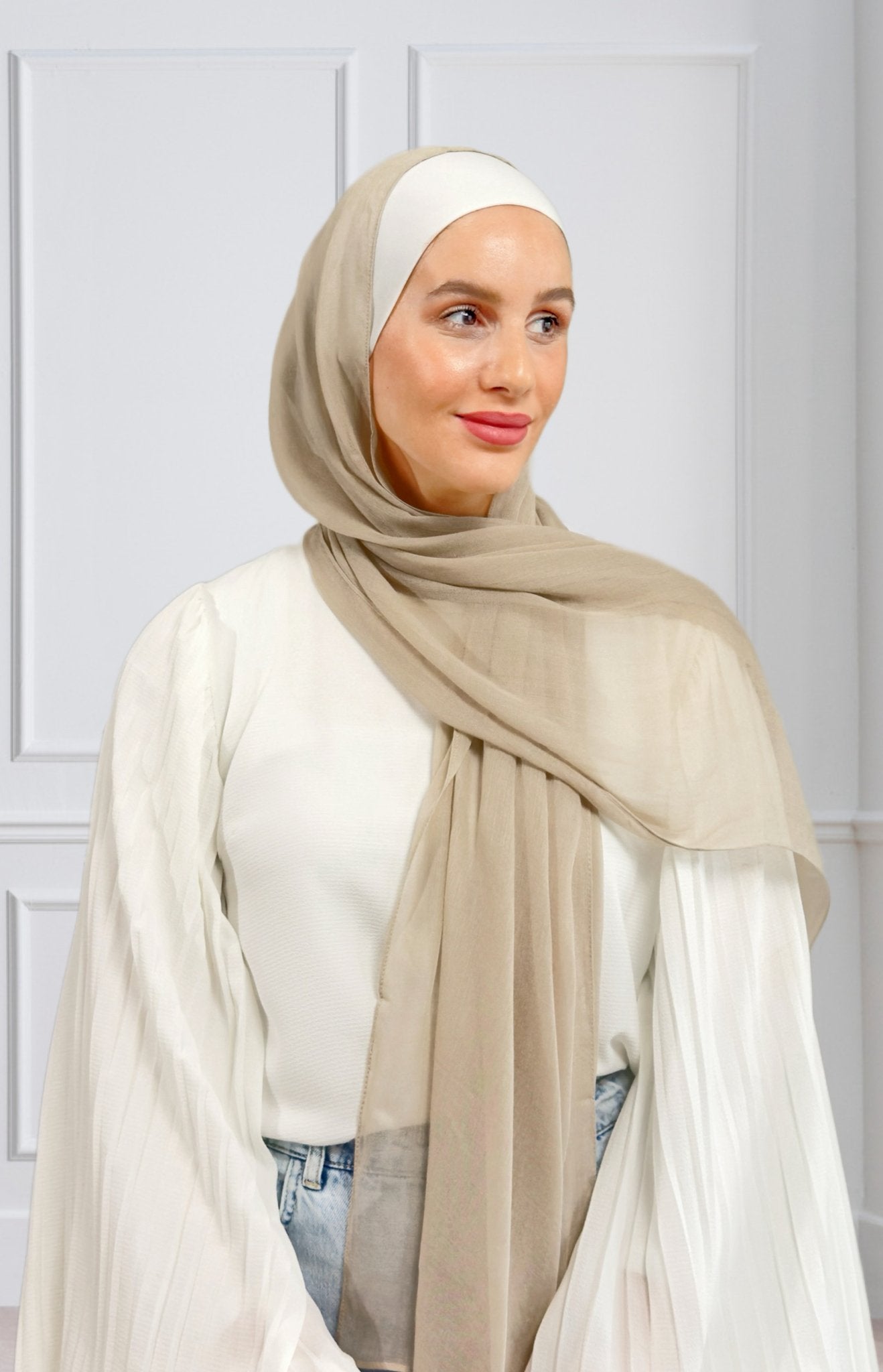 Beige Linen Hijab - Modesty Box