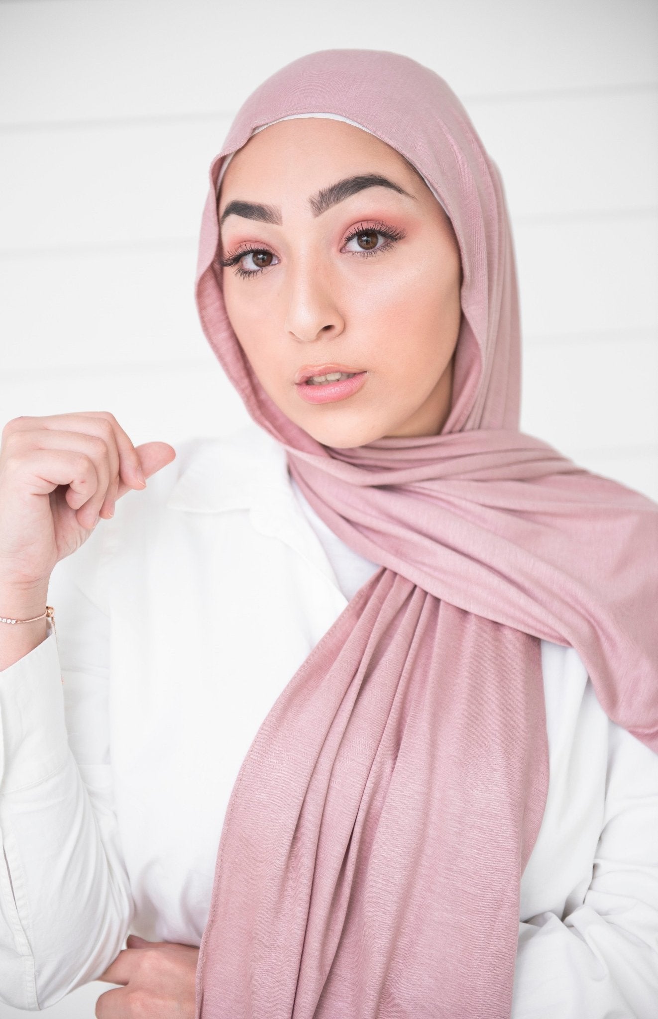 Dusty Pink Basic Jersey Hijab - Modesty Box