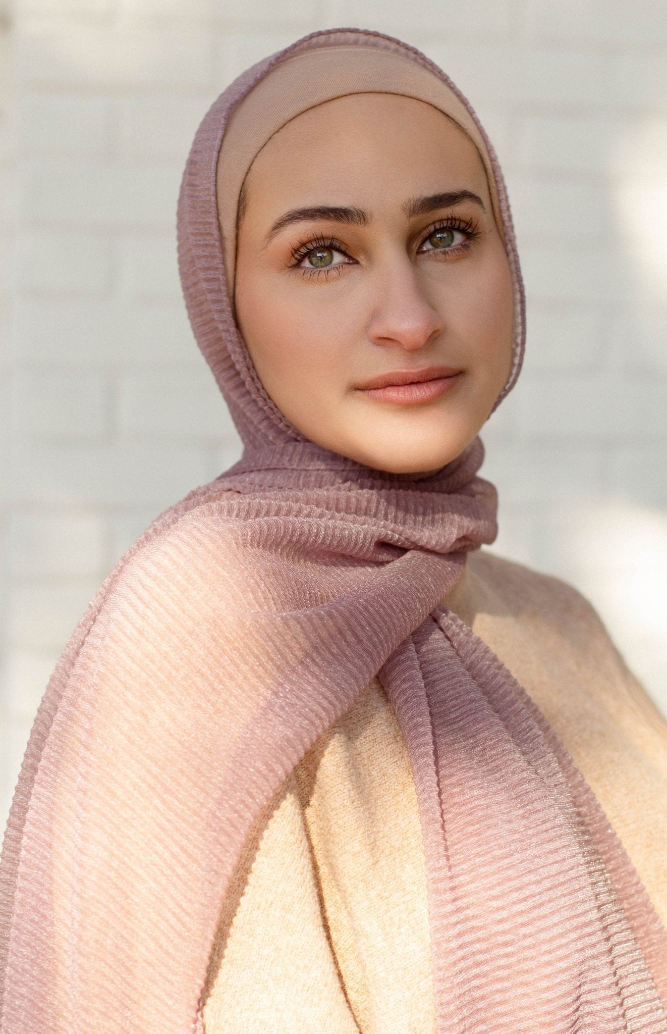 Dusty Rose Crinkle Cashmere Hijab - Modesty Box