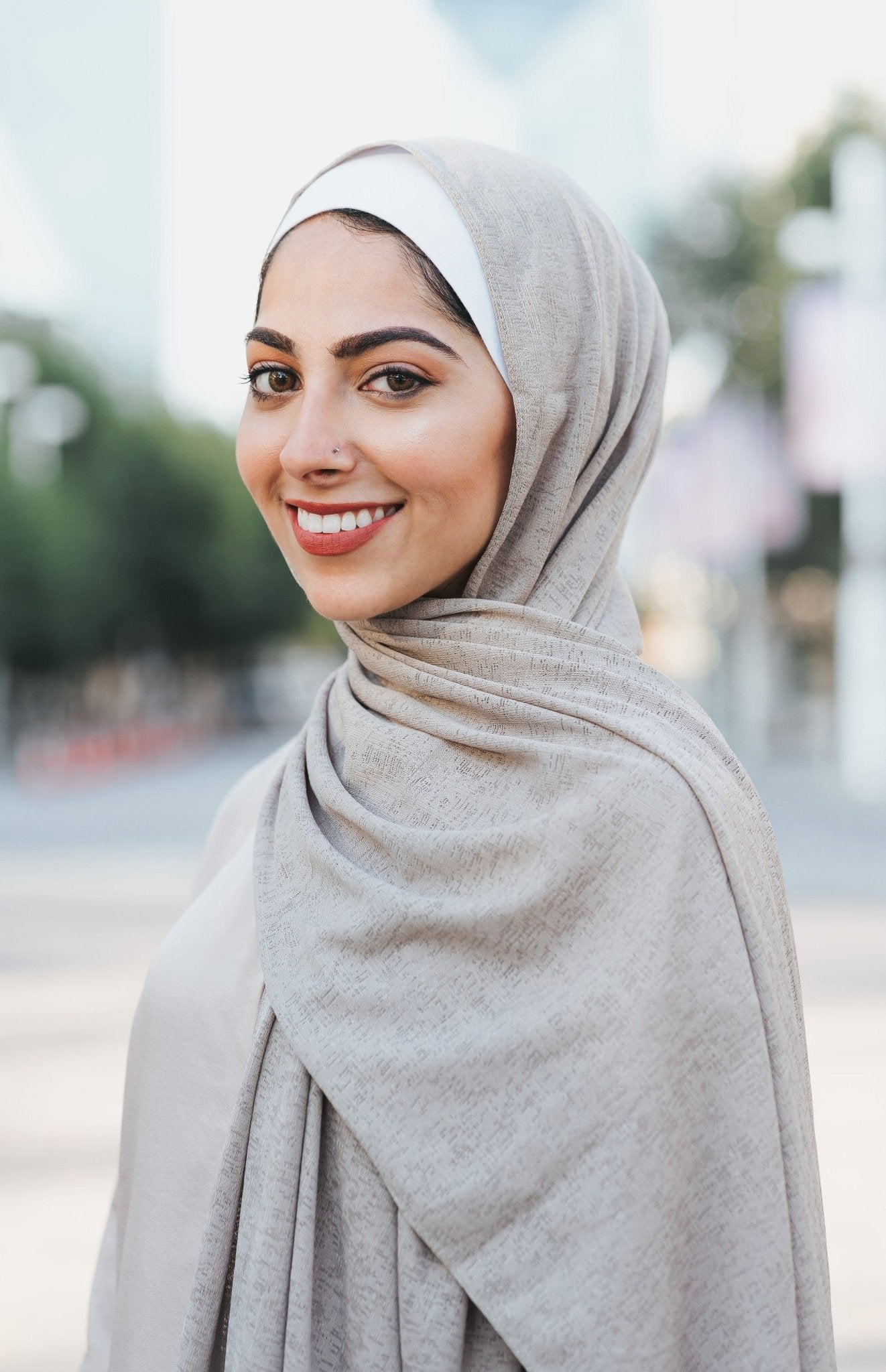 Khaki Signature Cotton Hijab - Modesty Box