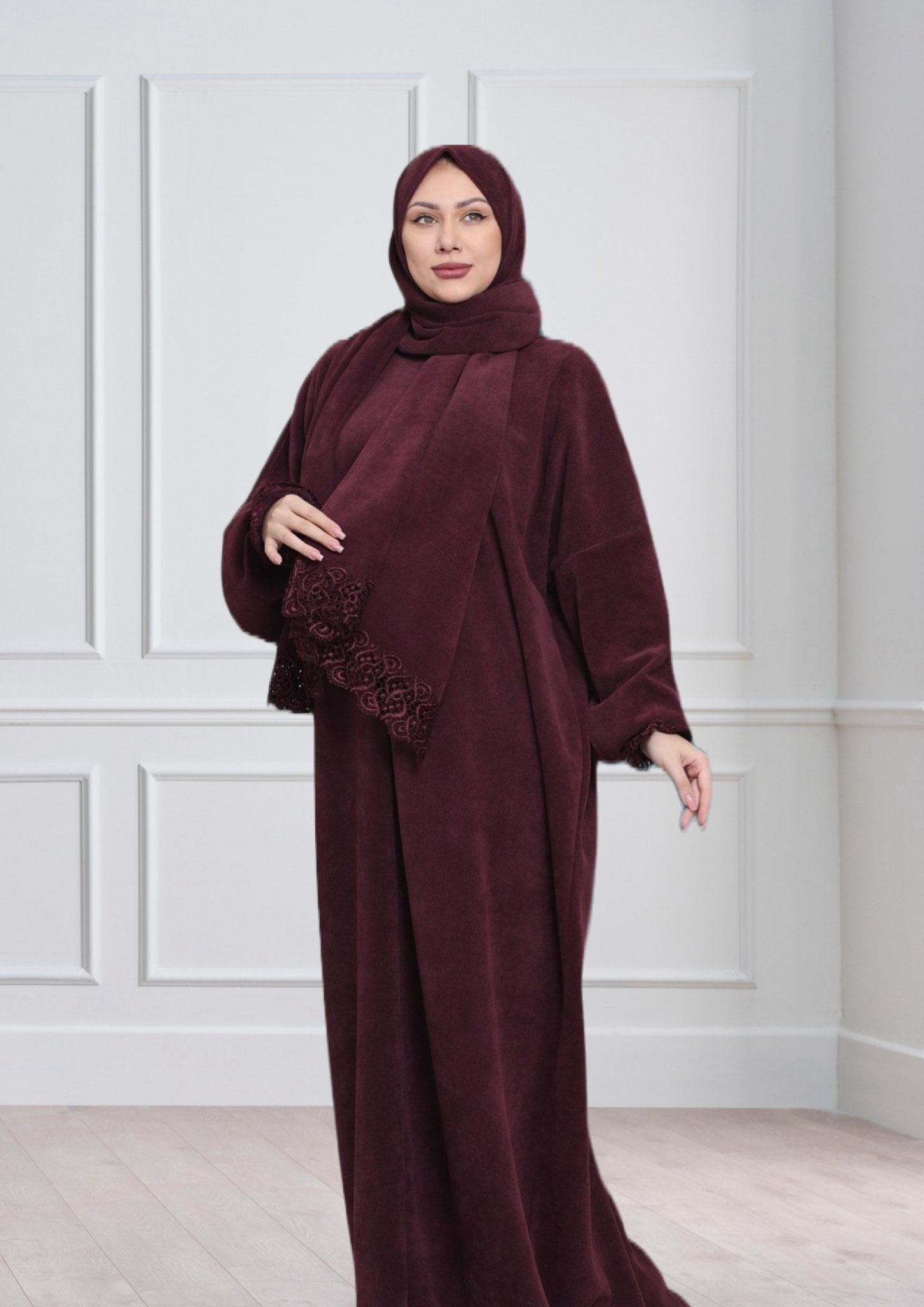 Luxury Striped Wool Prayer Set - Abaya - Modest Essence